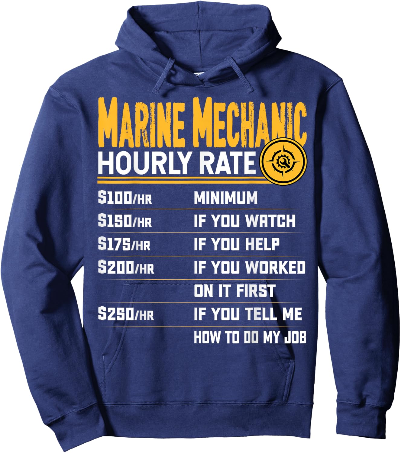 Best Marine Mechanic Hourly Rate Hoodie - Hoodie | Navy