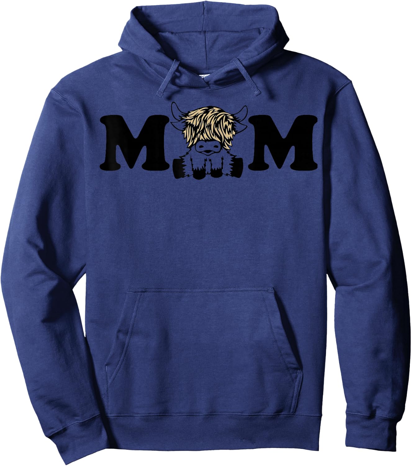 Highland Cow Mom Hoodie - Hoodie | Navy