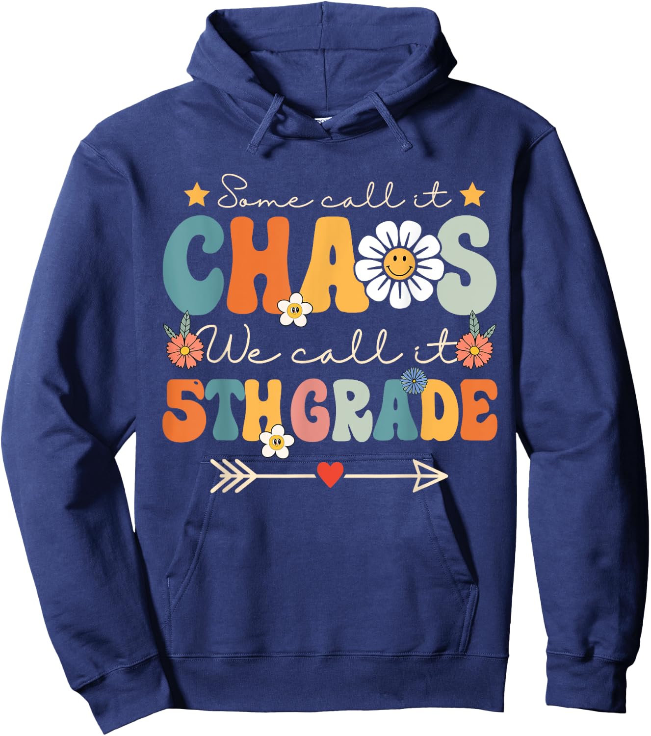 Some Call It Chaos We Call It 5th Grade Fifth Grade Teachers Hoodie - Hoodie | Navy