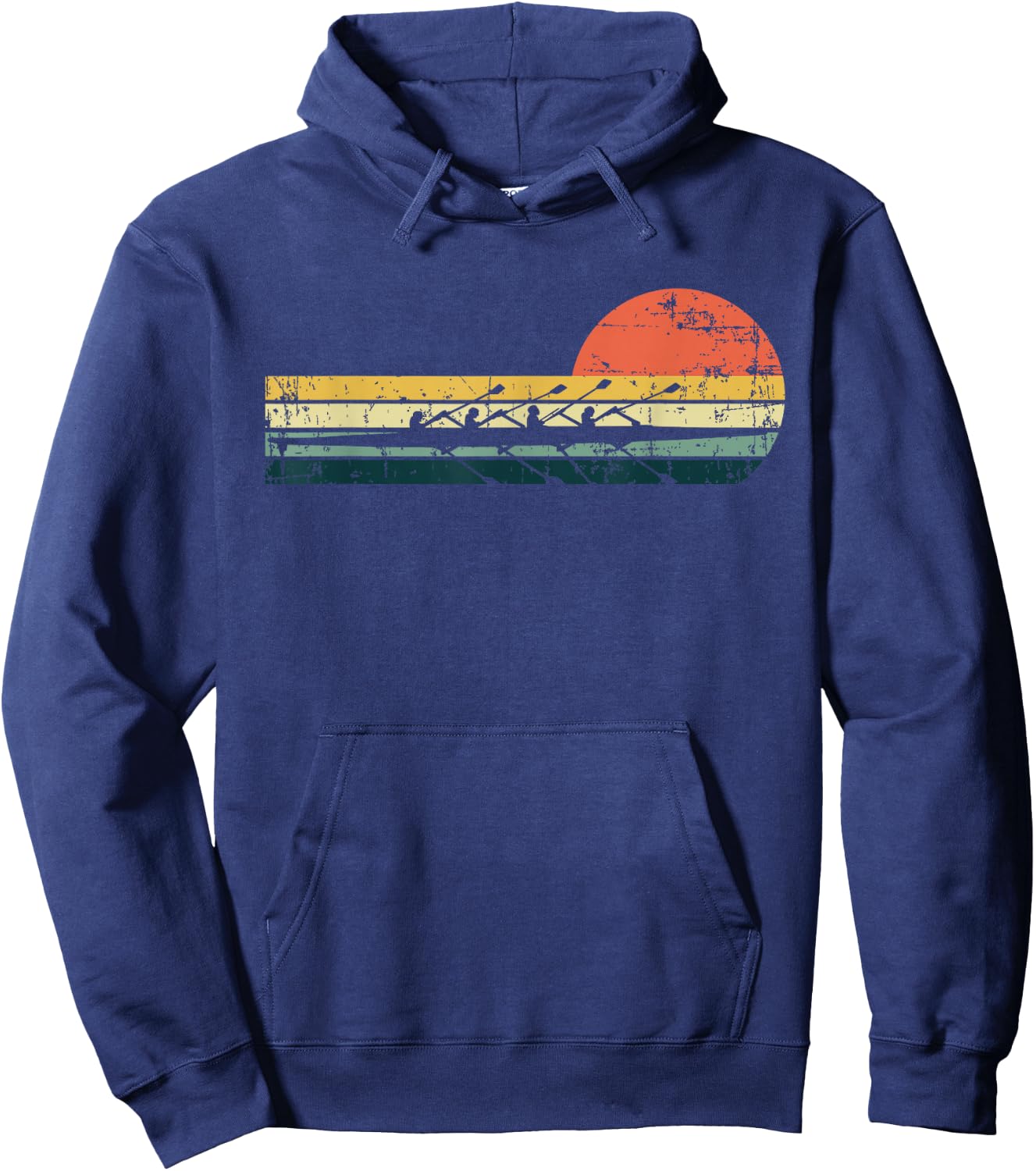 Vintage Rowing Funny Rower Crew Boat Sculling Lovers Outfit Hoodie - Hoodie | Navy