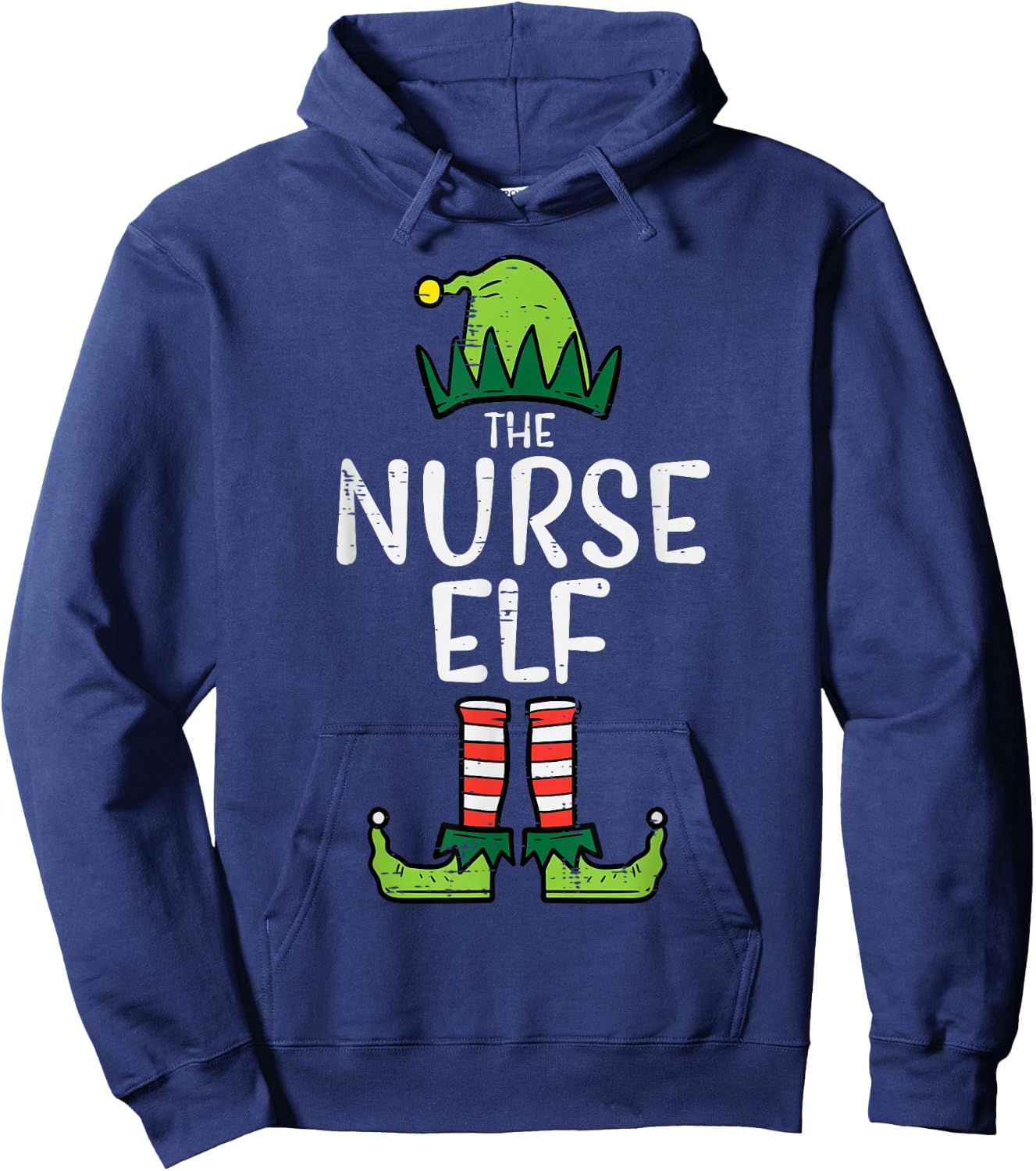 Nurse Elf Xmas Matching Christmas For Family Winter Scrub Hoodie - Hoodie | Navy