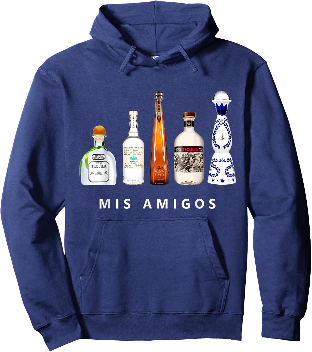 Mis Amigos Tequila Funny Cinco De Mayo Mexican Party Hoodie - Hoodie | Navy