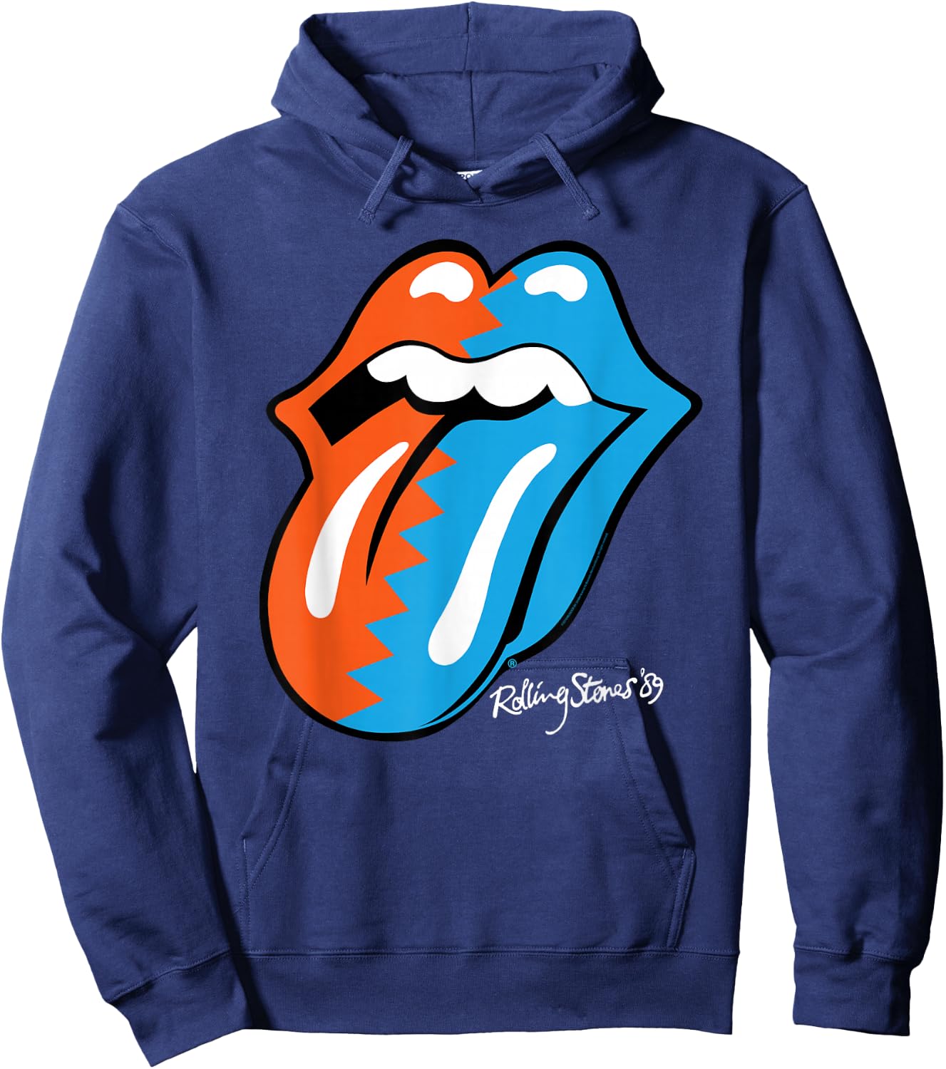 The Rolling Stones Zig Zag 89 Tongue Hoodie - Hoodie | Navy
