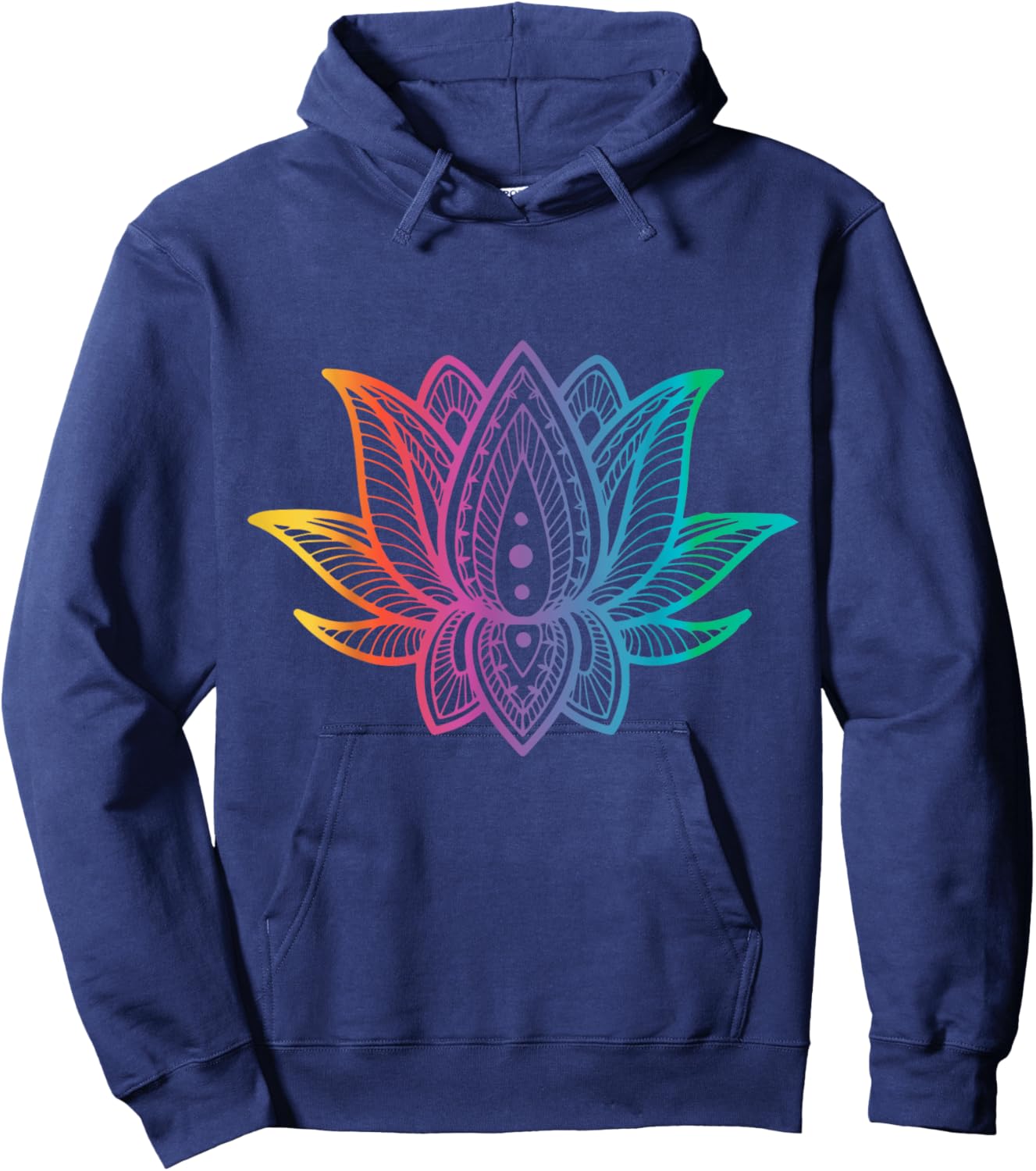 Mandala Lotus Flower Graphics Hoodie - Hoodie | Navy