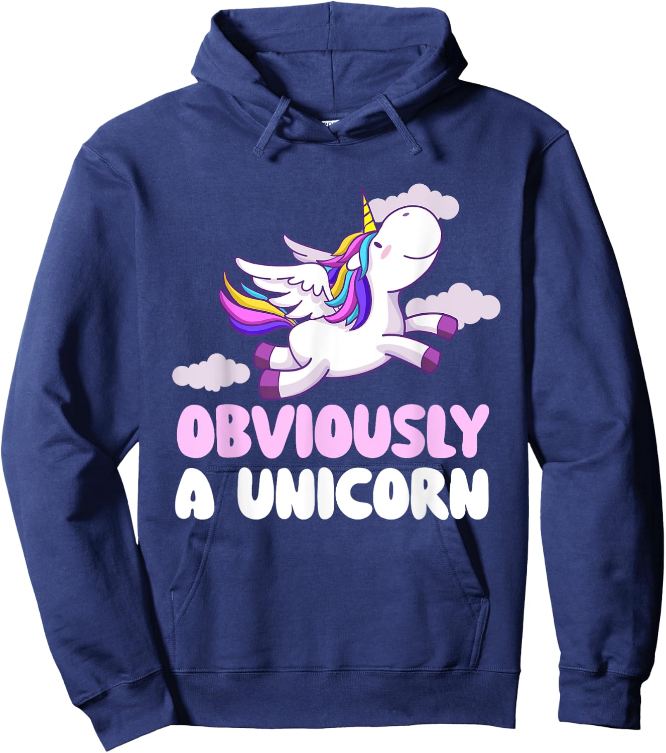 Obviously A Unicorn - Rainbow Unicorn Mystical Creature Hoodie - Hoodie | Navy