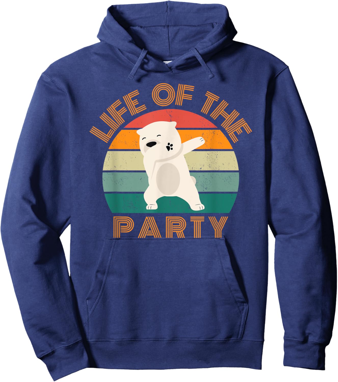 Life of the party, dabbing polar bear, birthday, Christmas Hoodie - Hoodie | Navy