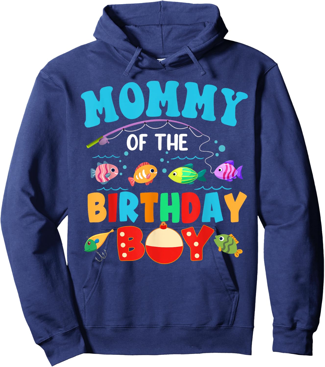 Mommy Of The Birthday Boy Sea Fish Ocean Animals Aquarium Hoodie - Hoodie | Navy
