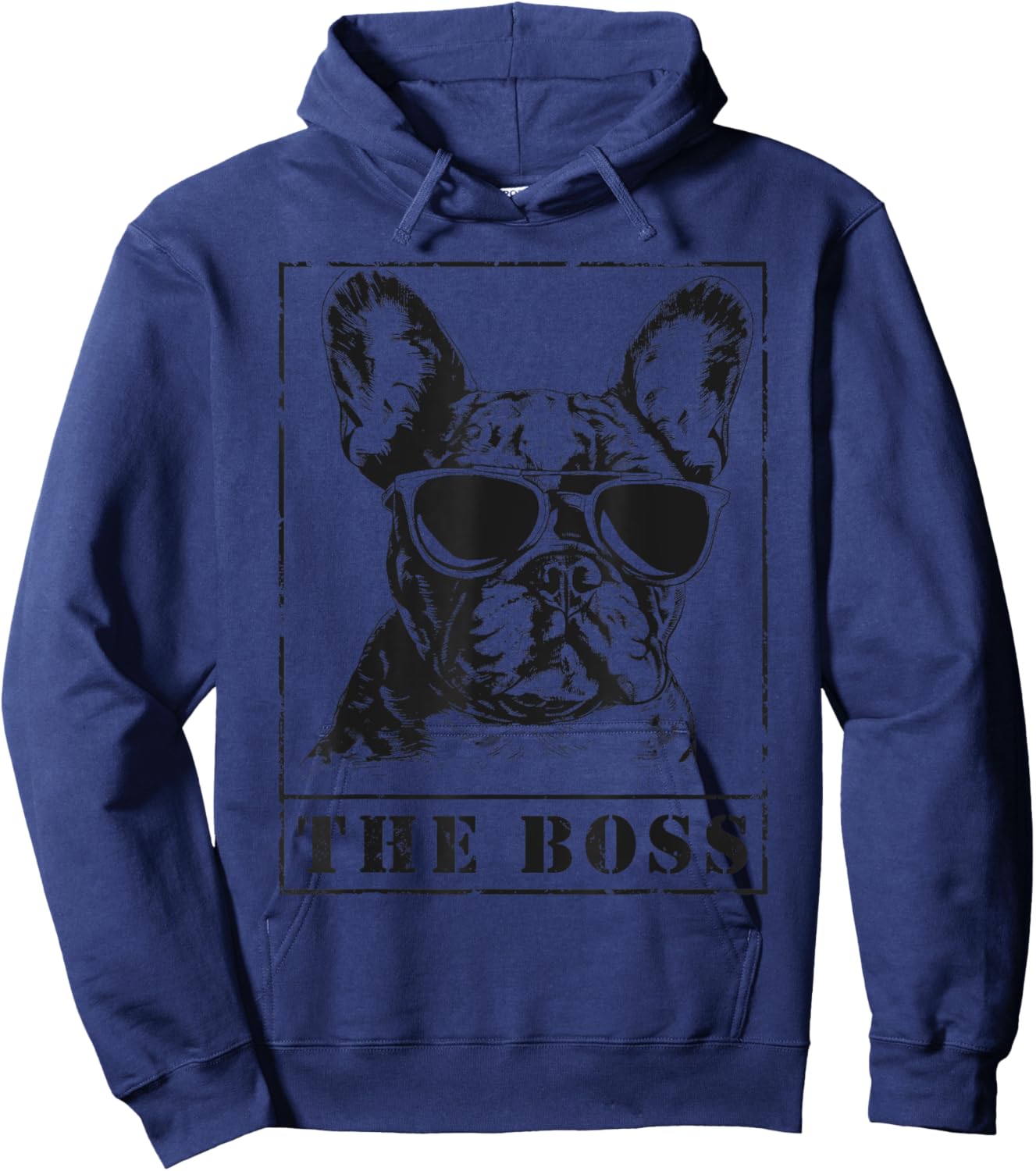 The Funny Frenchton Boss Mom Dad Dog Lover Women Girls Kids Hoodie - Hoodie | Navy