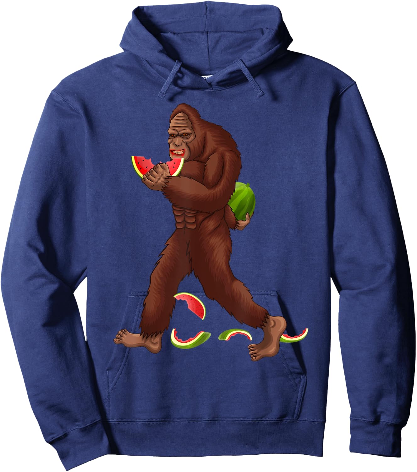 Funny Bigfoot & Watermelon Slice Summer Vacation Kids Boys Hoodie - Hoodie | Navy
