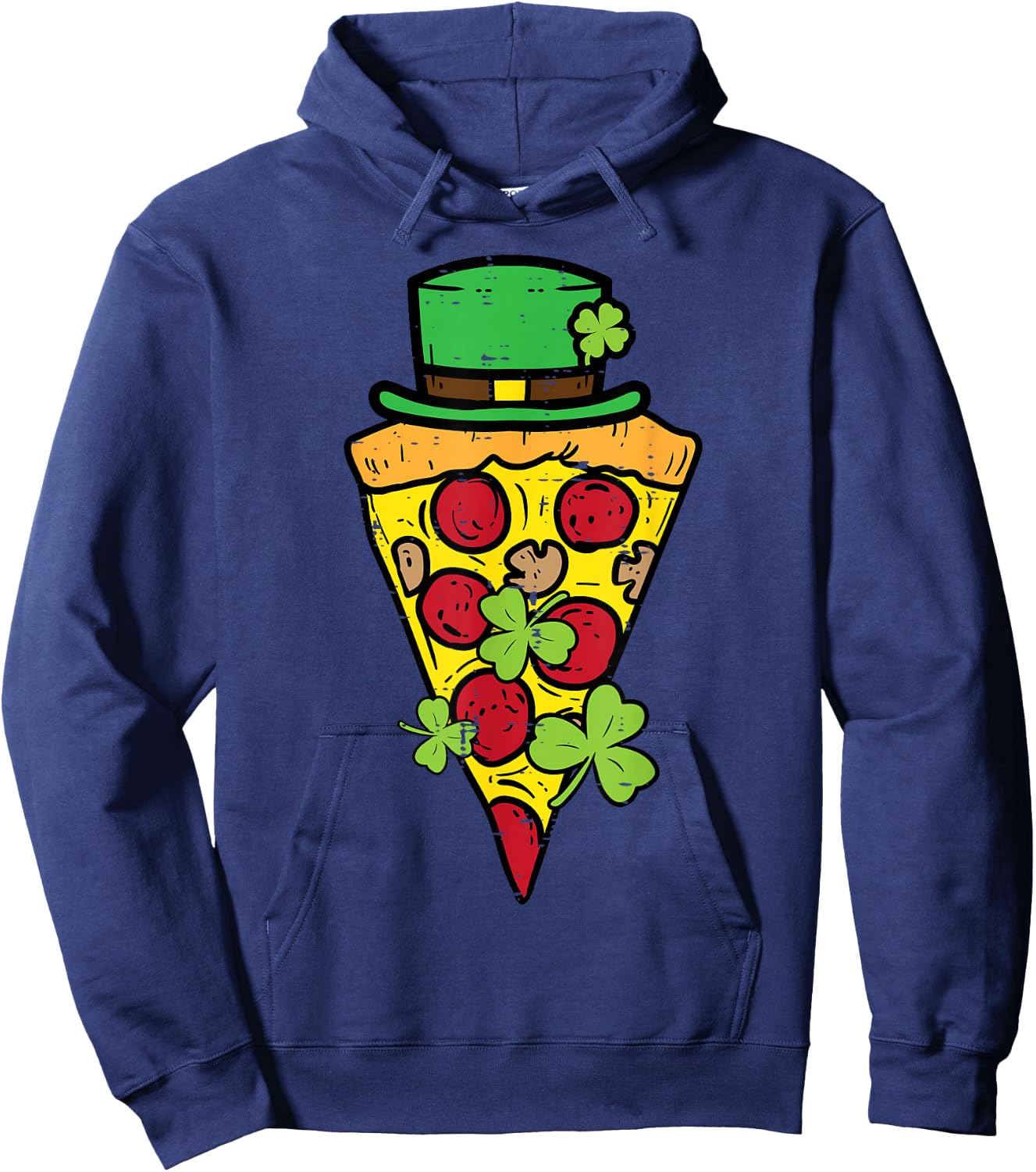 St Patricks Day Pizza Saint Paddys Pattys Men Women Kids Hoodie - Hoodie | Navy