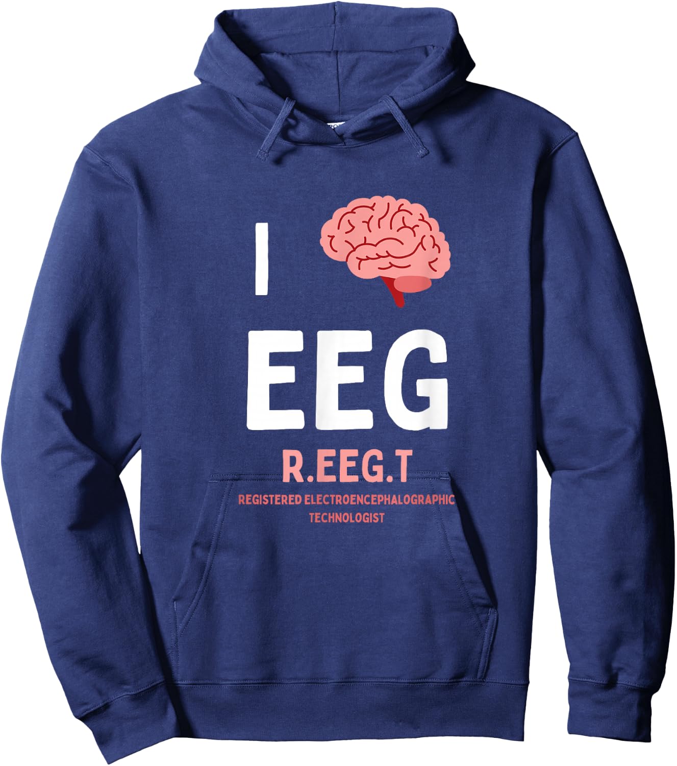 I love brain EEG R. EEG T. tech electroencephalogram waves Hoodie - Hoodie | Navy