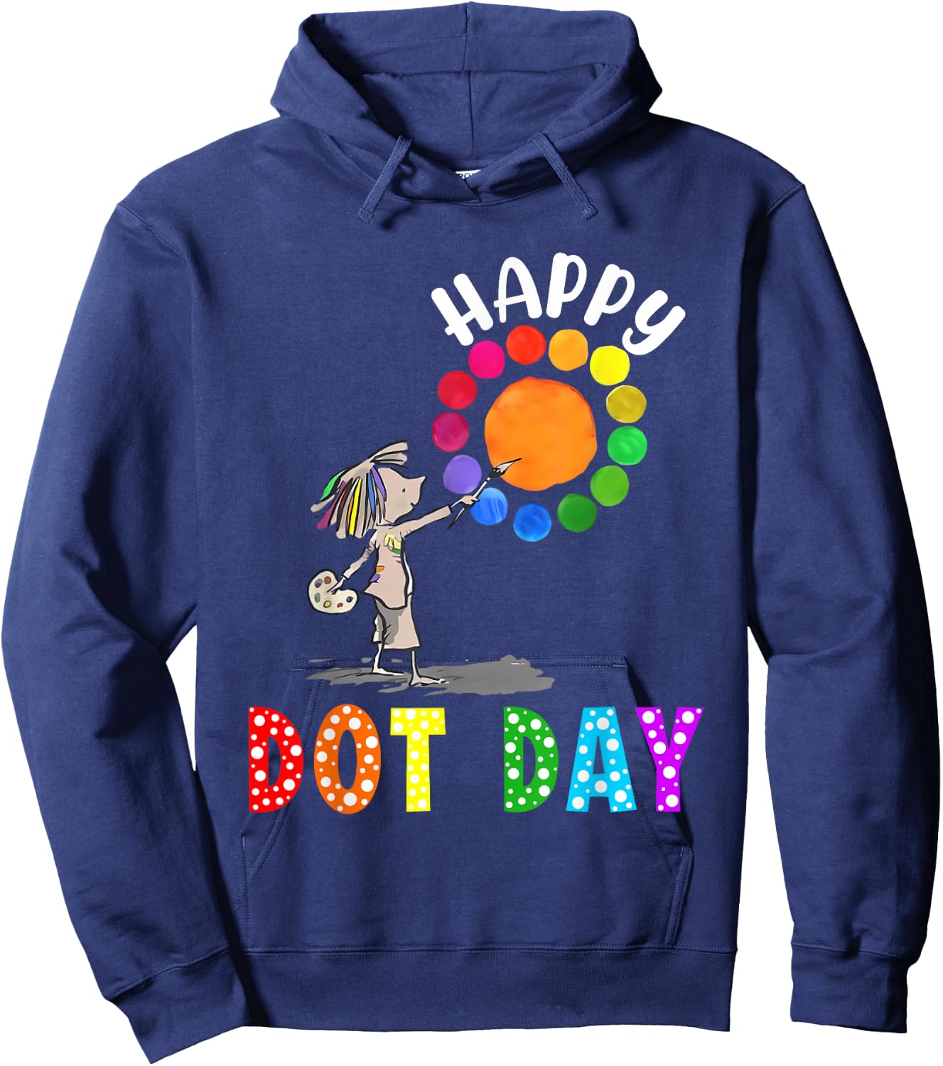 International Dot Day Kids Colorful Polka Dot Happy Dot Day Hoodie - Hoodie | Navy