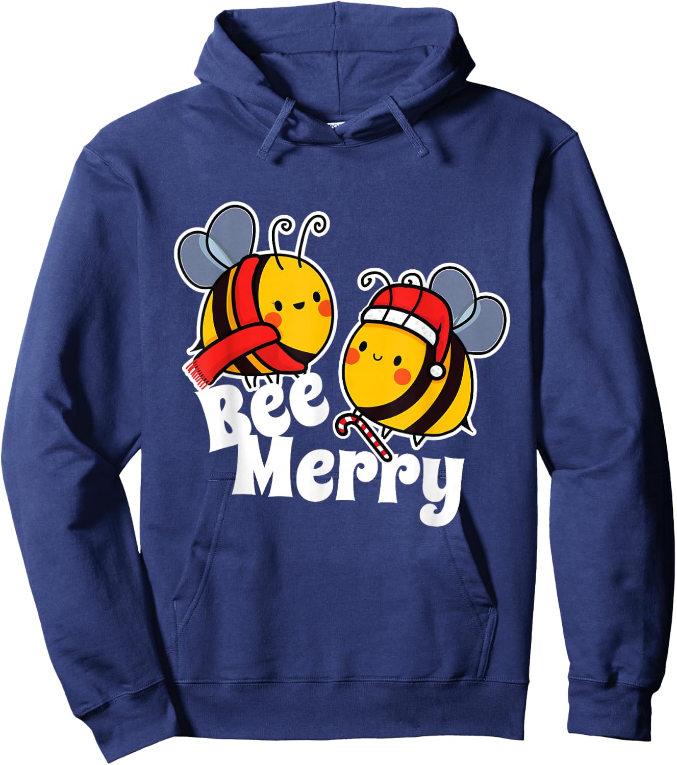 Bee Merry | Cute Honey Bees Santa Claus | Christmas Hoodie - Hoodie | Navy