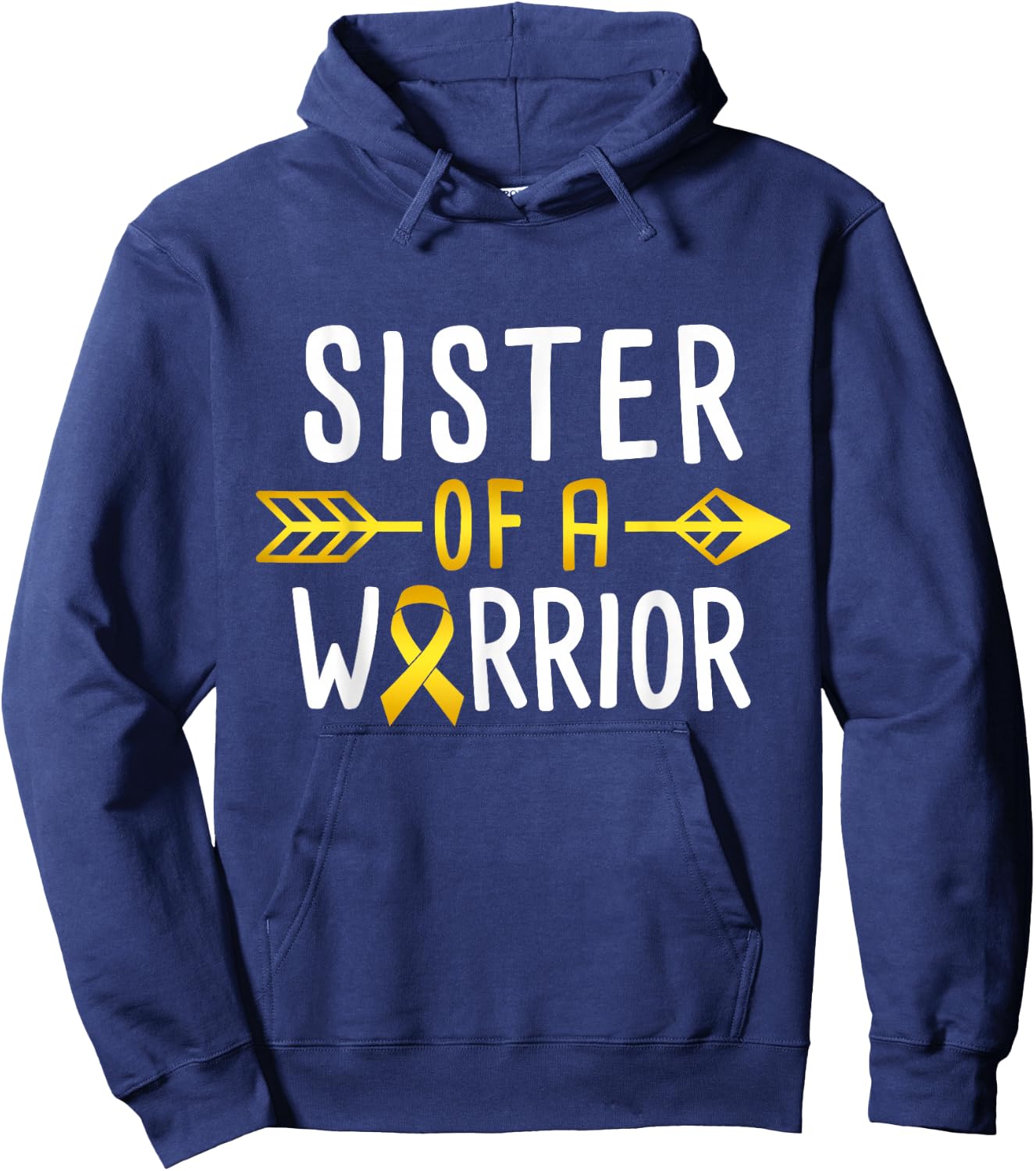 Sister Of A Warrior - Childhood Cancer Awareness Hoodie - Hoodie | Navy