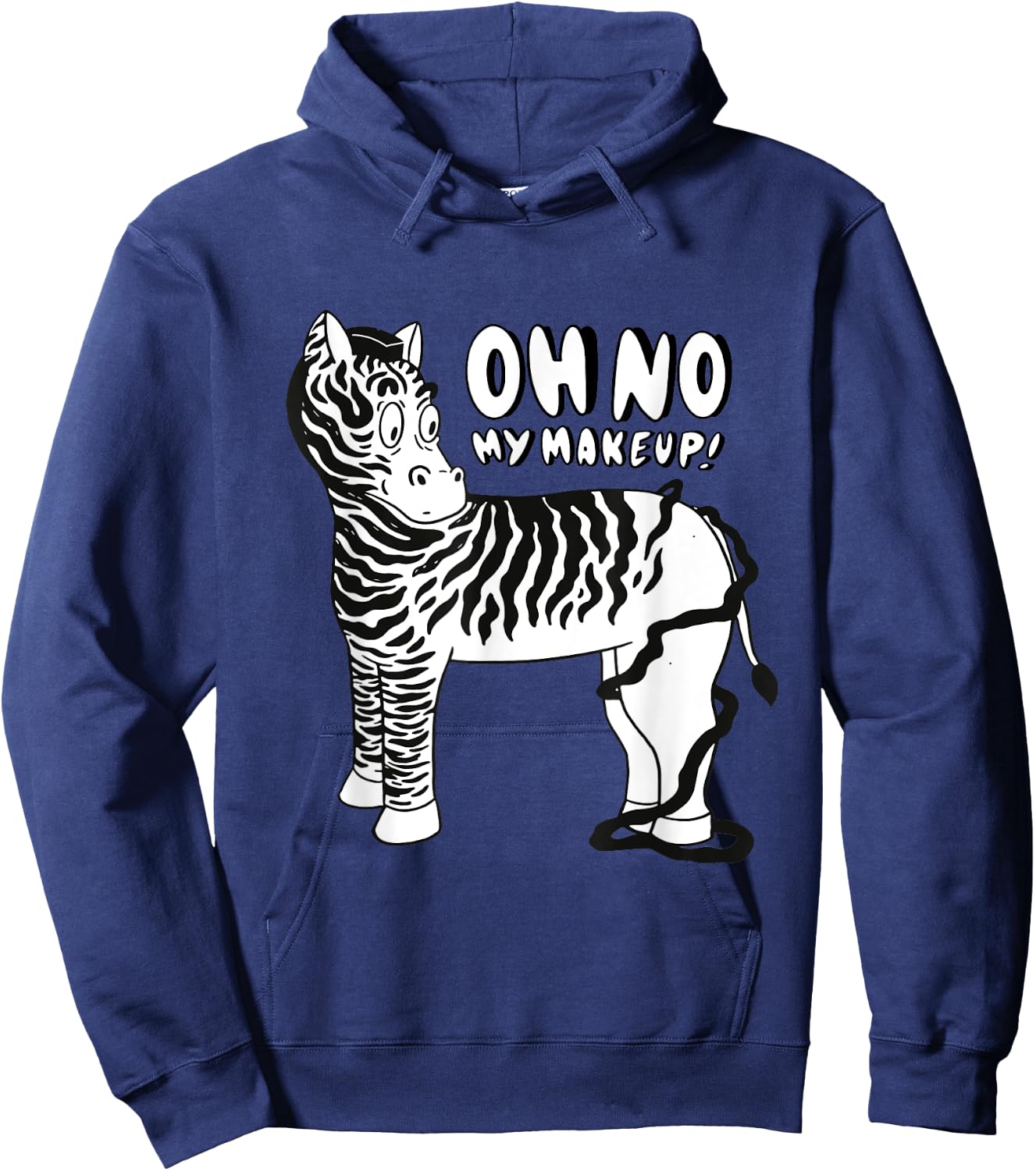 Funny Zebra Oh No My Make Up Zebra Stripe Zookeeper Hoodie - Hoodie | Navy