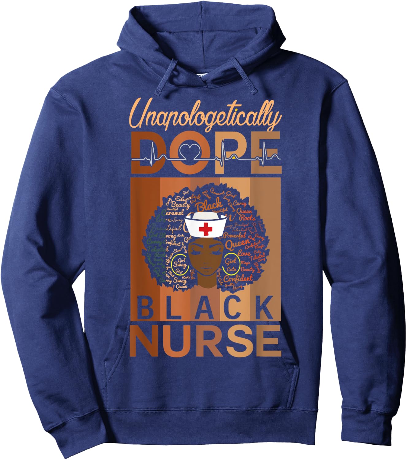 Unapologetically Dope Black Nurse Black History Month Hoodie - Hoodie | Navy