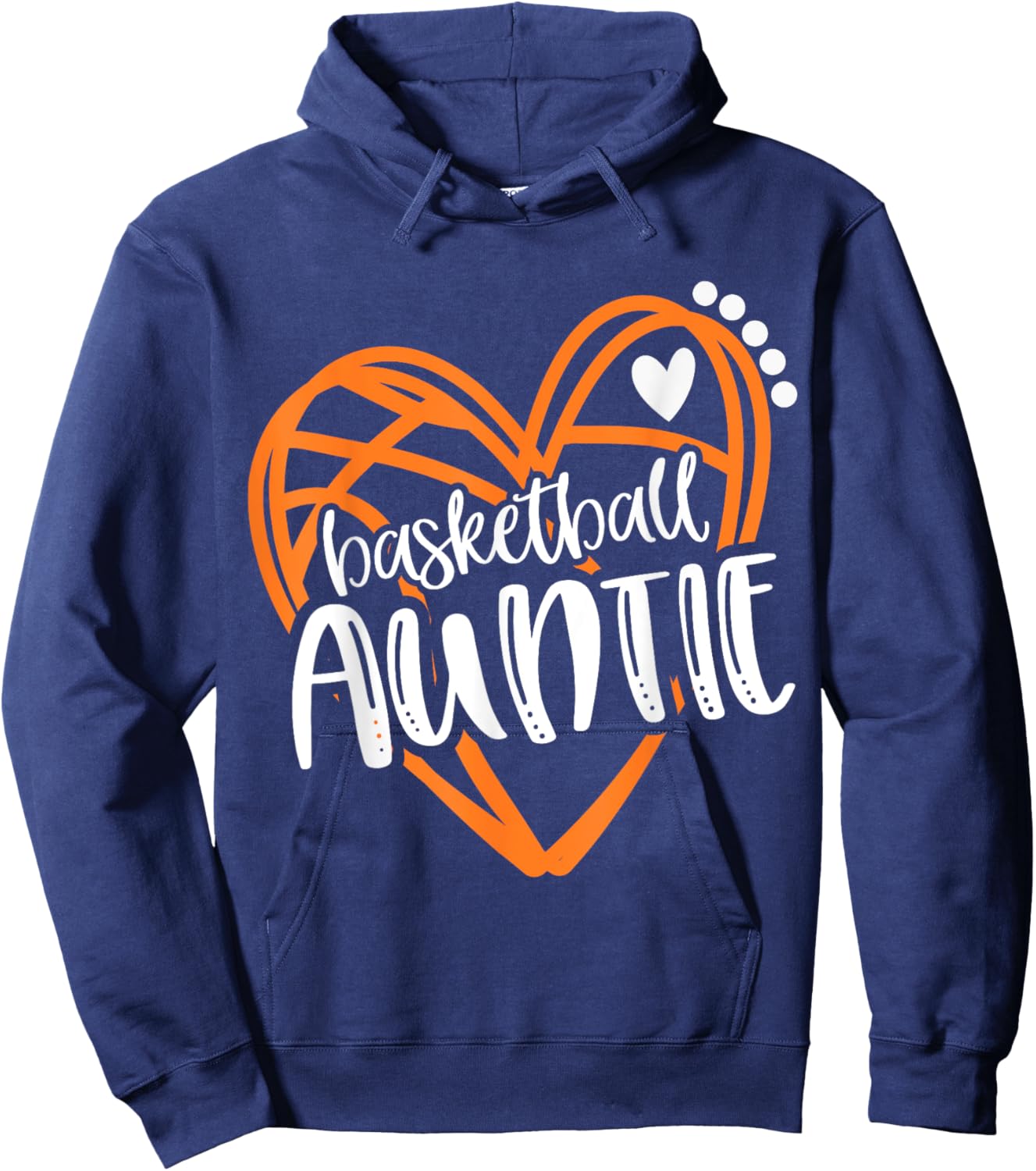 Girls Basketball AUNTIE Heart Distressed Hoodie - Hoodie | Navy
