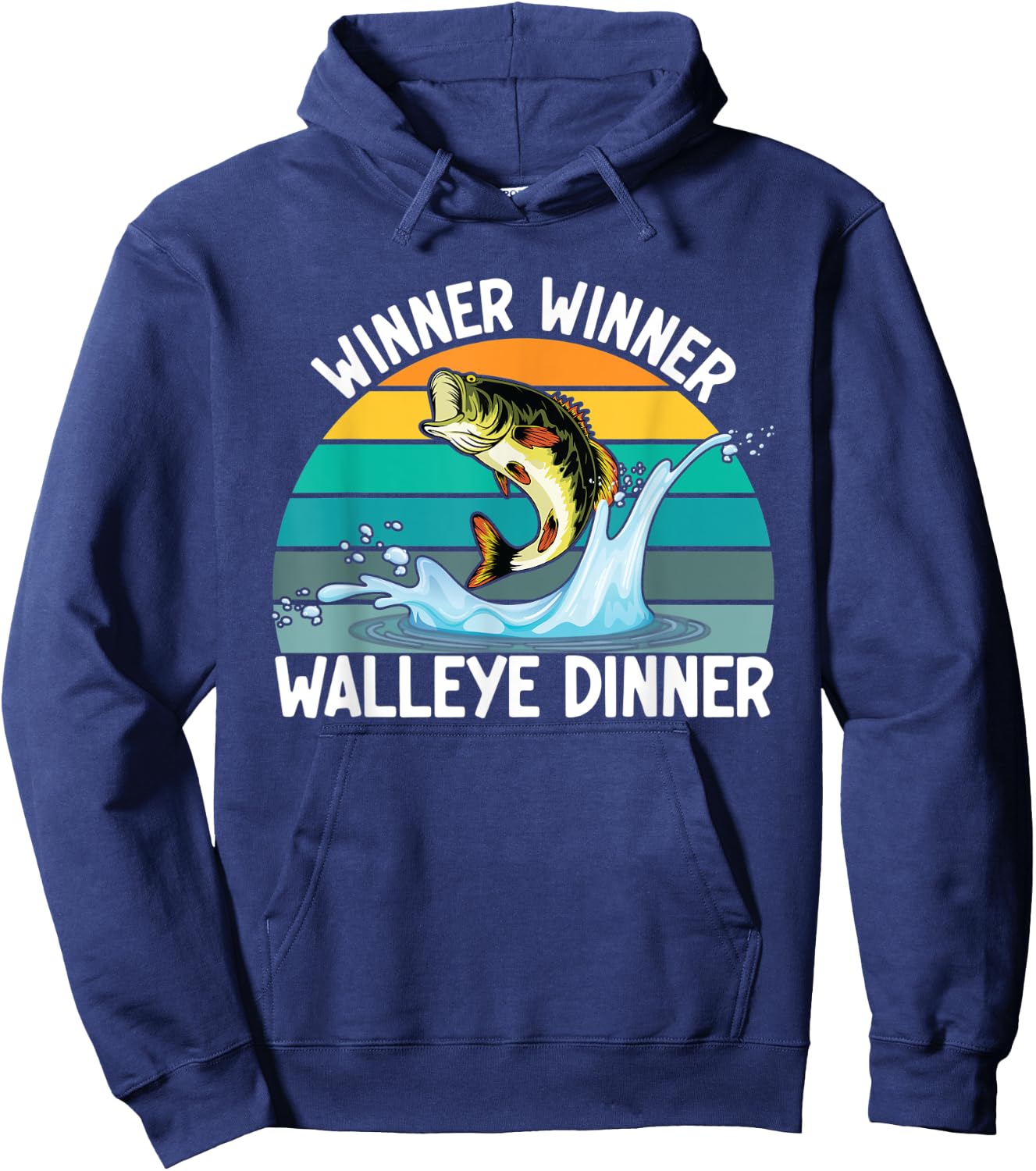 Winner Winner Walleye Dinner Fishing Lover Walley Fisherman Hoodie - Hoodie | Navy