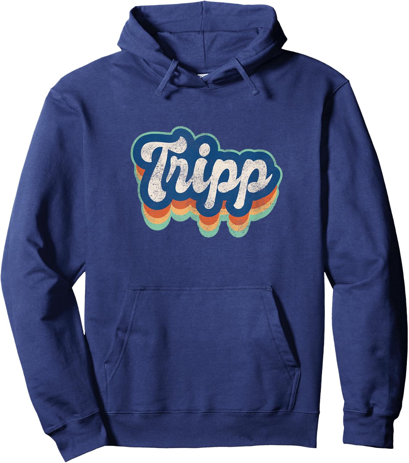 Tripp First Name Boy Vintage Style 70s 80s Personalized Hoodie - Hoodie | Navy