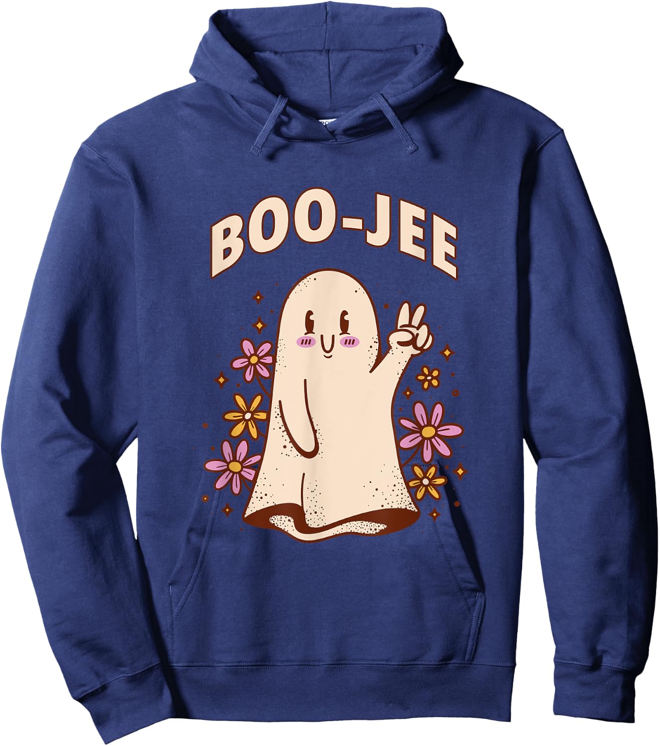 Cute Ghost Spooky Season Halloween Costume Boogee Boo-Jee Hoodie - Hoodie | Navy