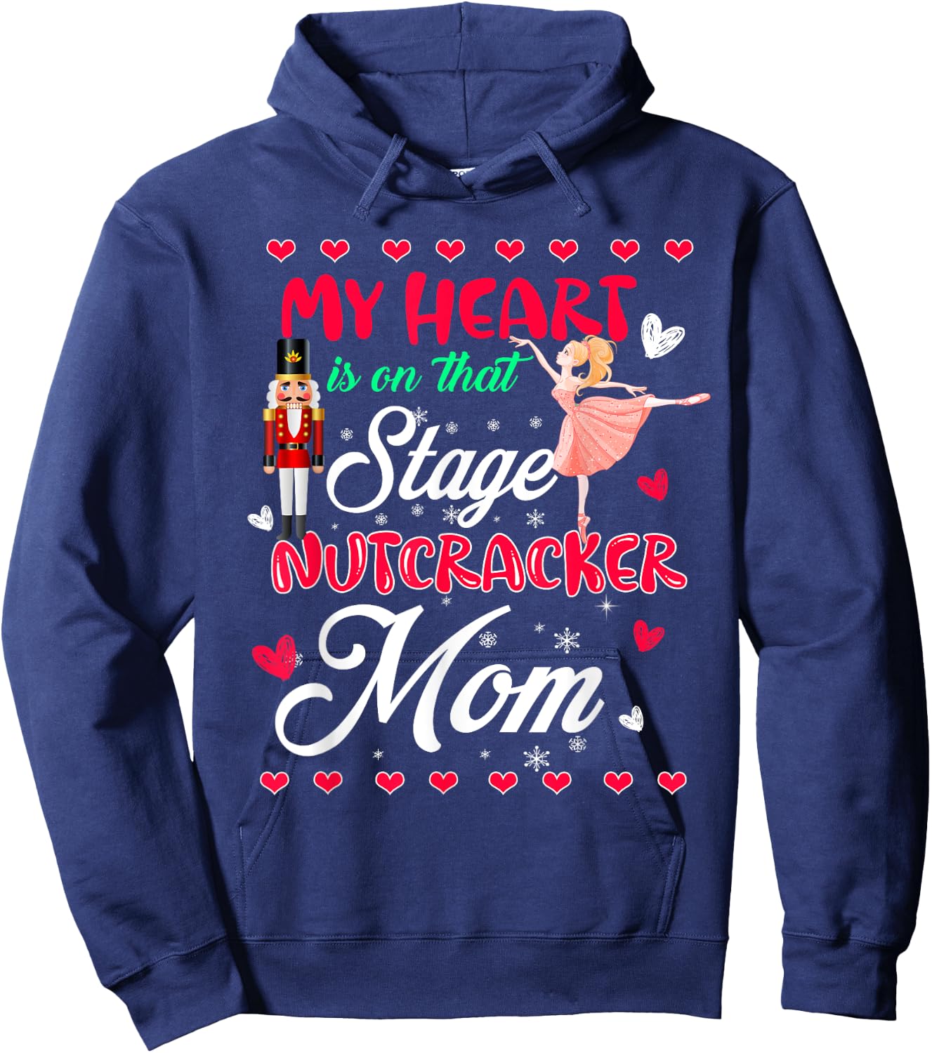 Nutcracker Mom Shirt Love Ballet Dance Mom Christmas Gifts Hoodie - Hoodie | Navy