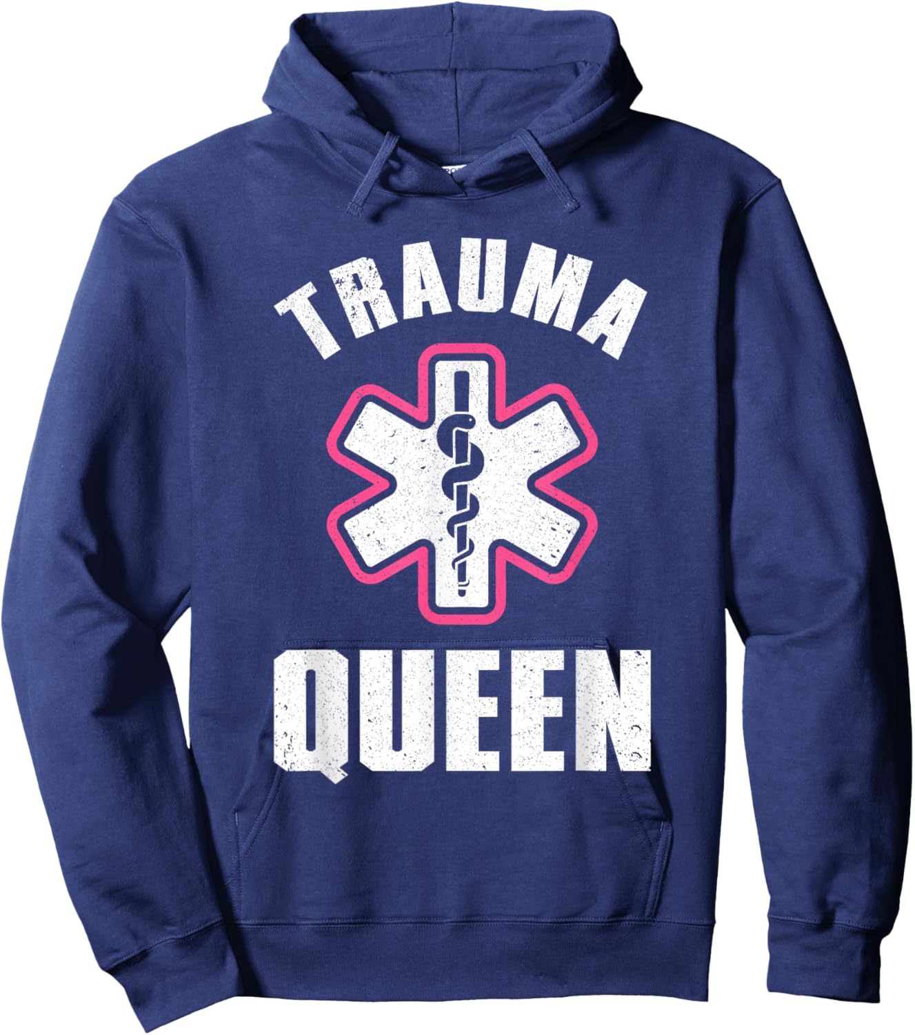 EMT Paramedic Gift EMS First Responder Accessories Funny Paramedic Design Girls EMT Trauma Queen Hoodie - Hoodie | Navy