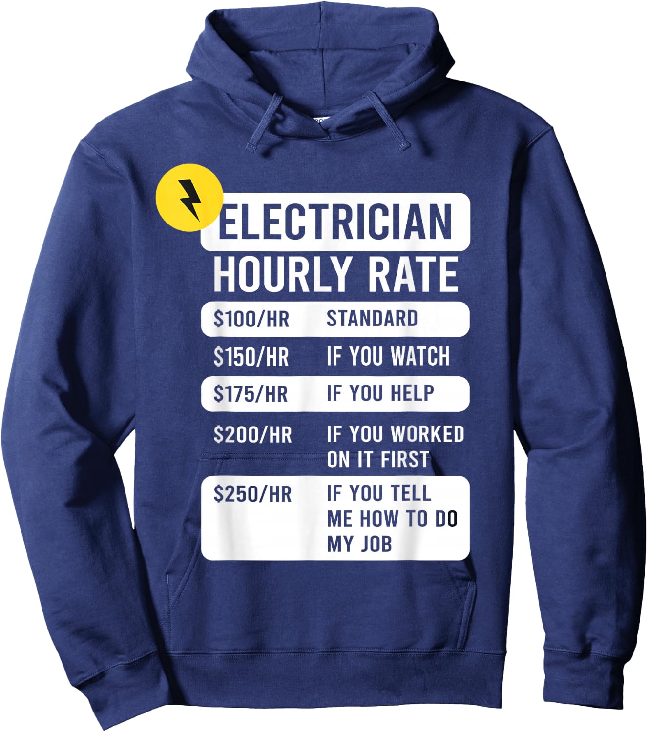 Electrician Hourly Rate Hoodie - Hoodie | Navy