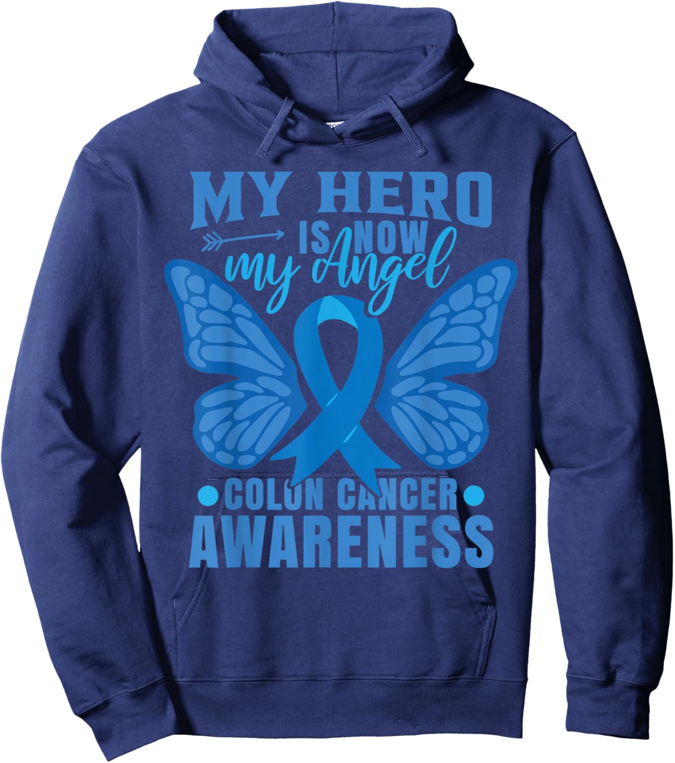 Colon Cancer Butterfly Hoodie - Hoodie | Navy