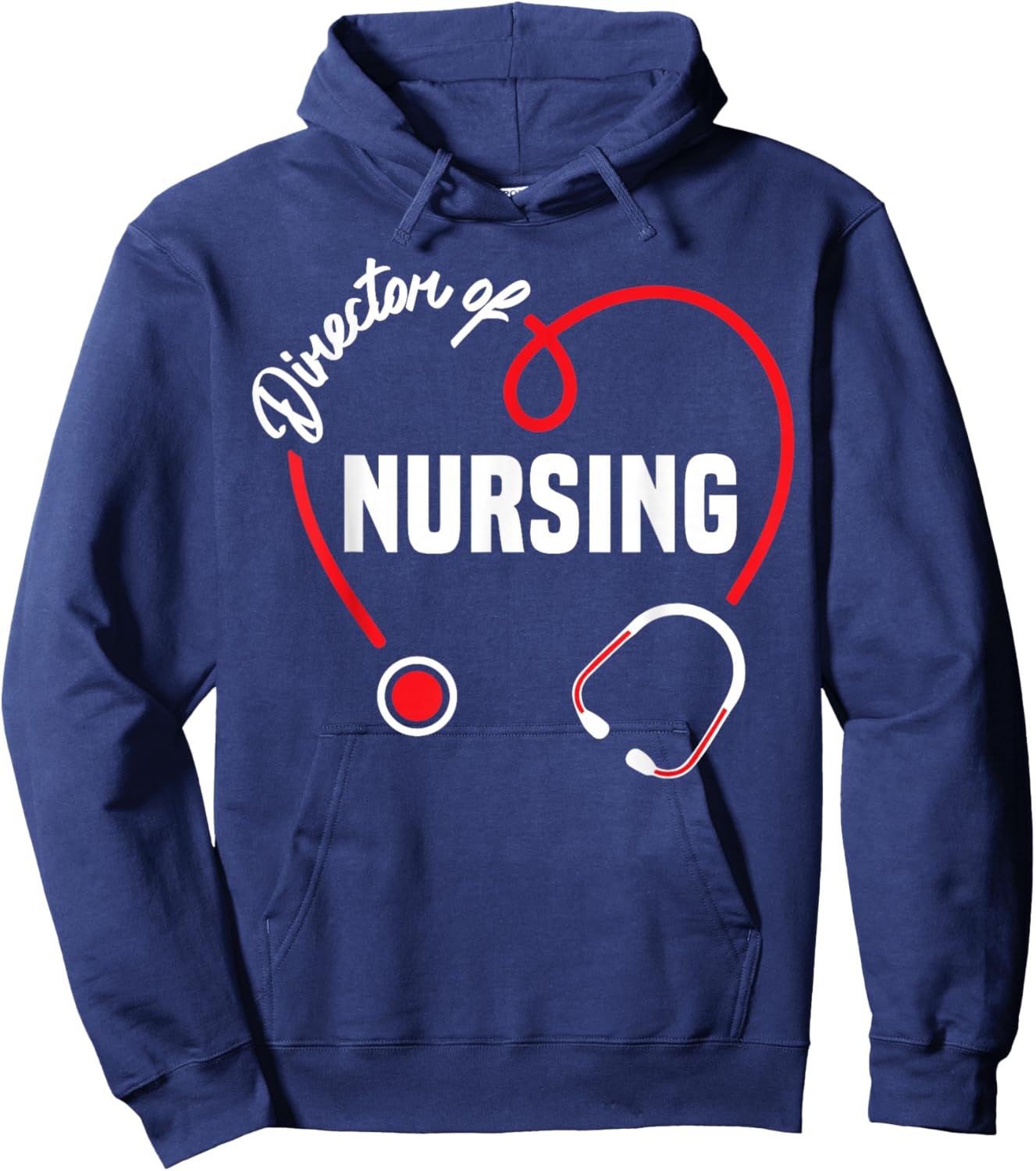Director of Nursing Heart Stethoscope Hoodie - Hoodie | Navy