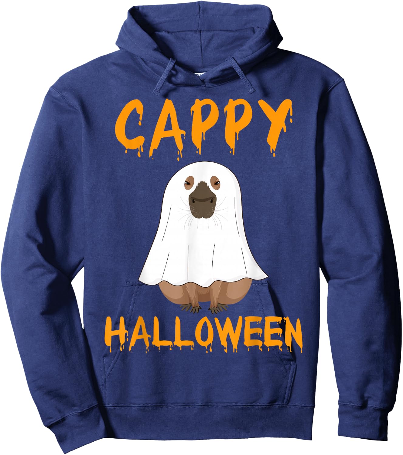 Cappy Halloween Funny Capybara Ghost Hoodie - Hoodie | Navy