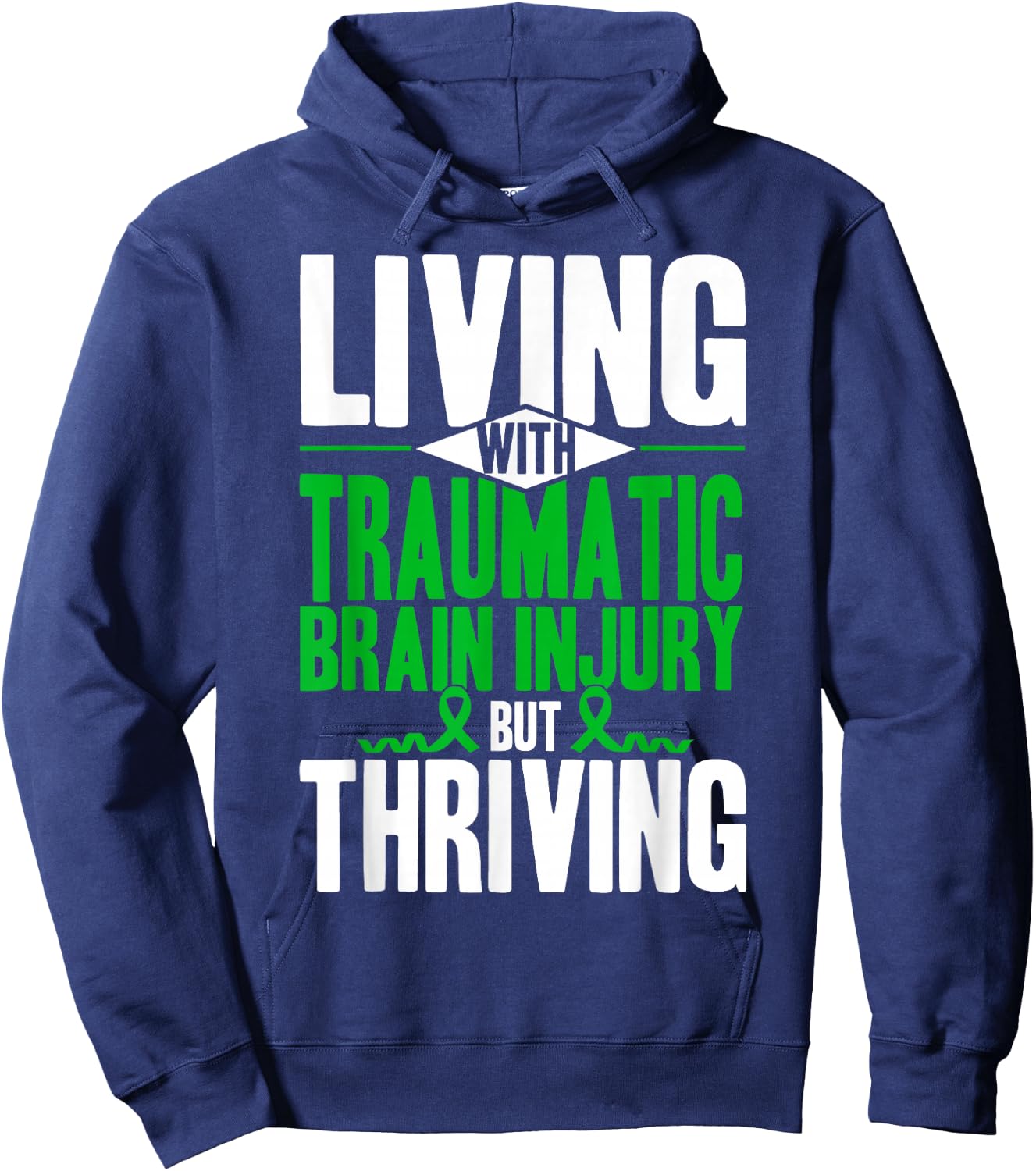 Living With Traumatic Brain Injury Support Awareness Hoodie - Hoodie | Navy