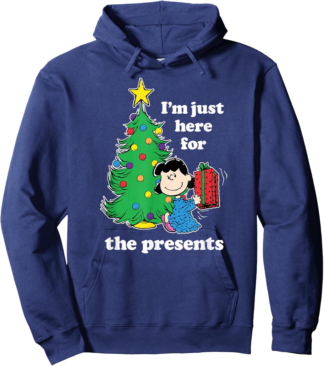 Peanuts - Lucy Just Here For Presents Hoodie - Hoodie | Navy