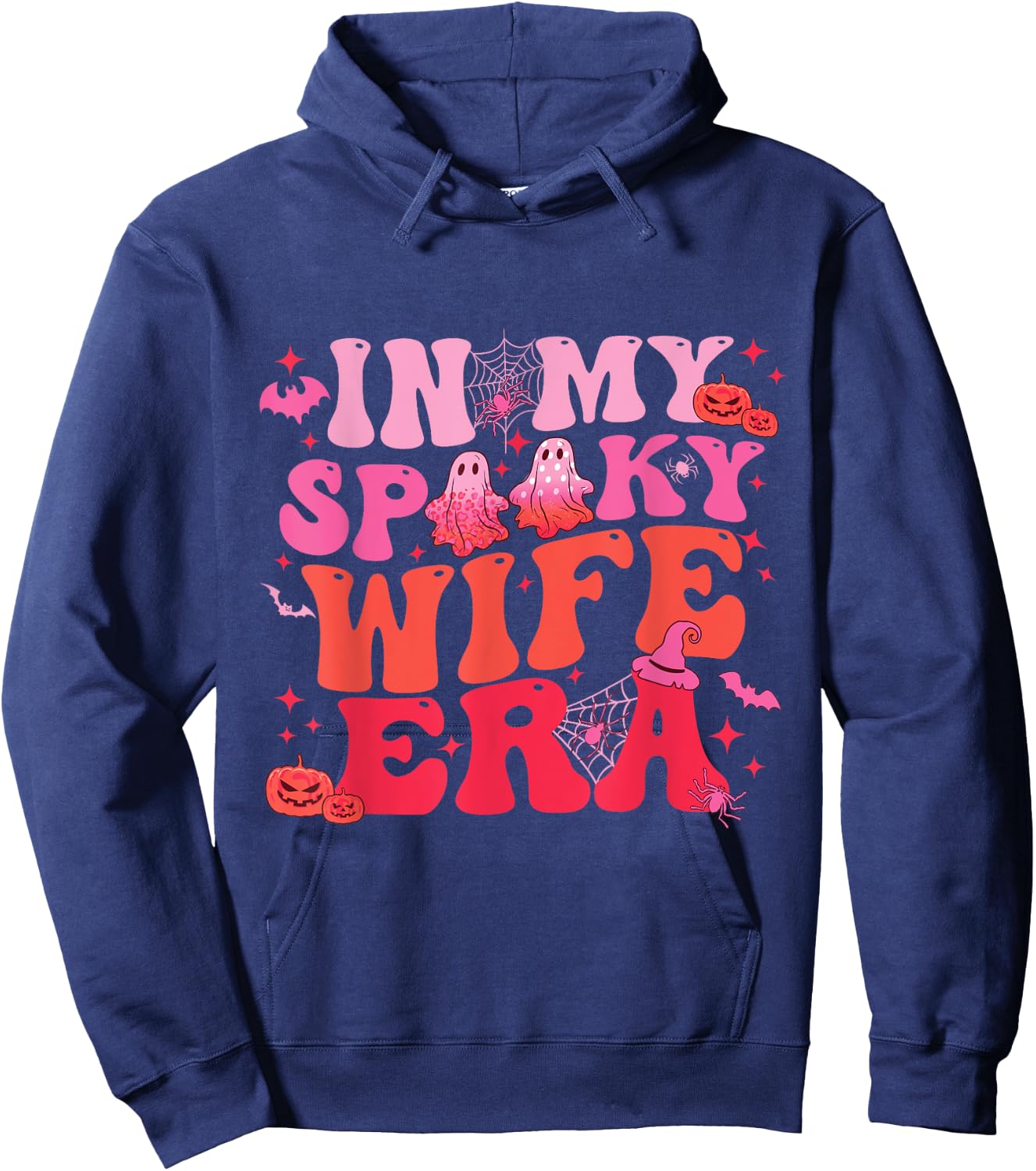 In My Spooky Wife Era Halloween Groovy Funny Ghost Spooky Hoodie - Hoodie | Navy