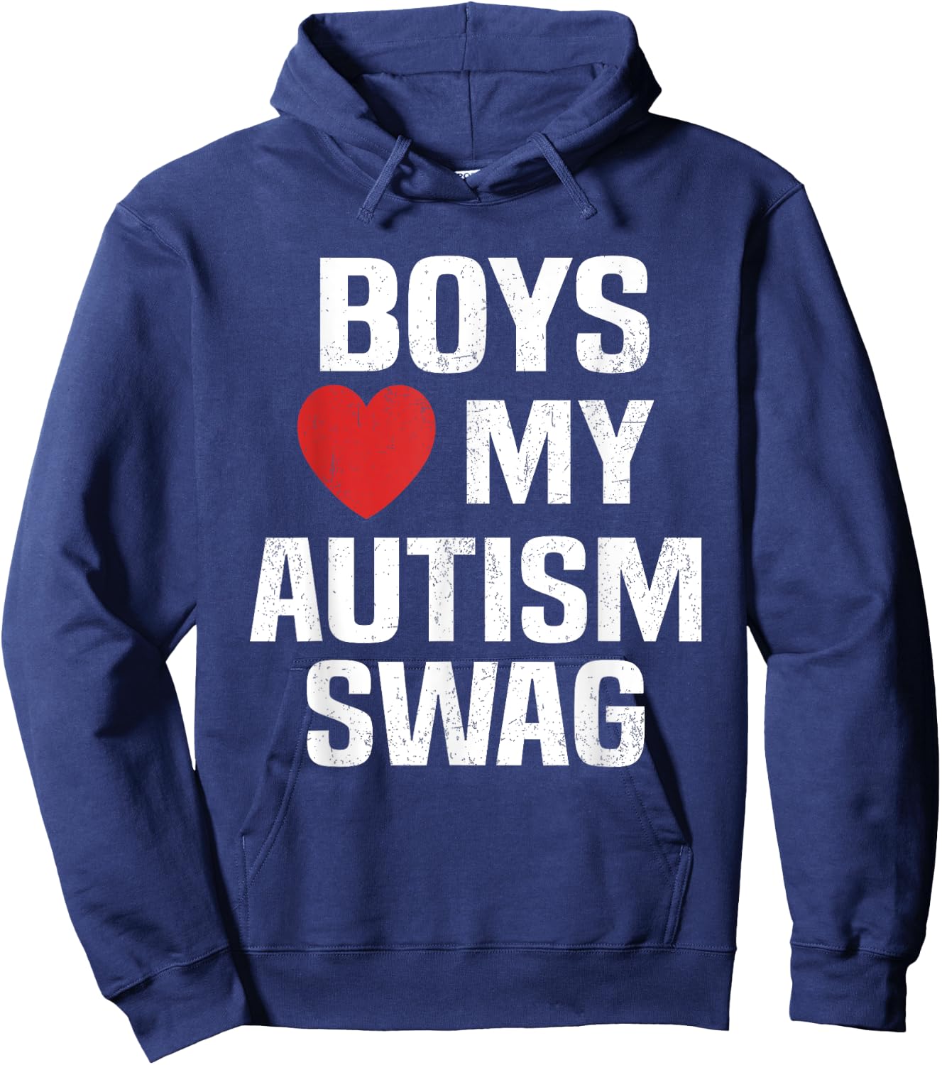 Boys Heart My Autism Swag Funny Boys Love My Autism Swag Hoodie - Hoodie | Navy