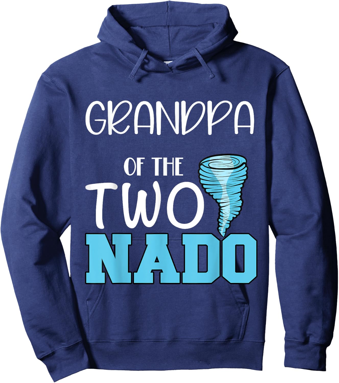 Grandpa of the Two-nado Tornado Themed 2nd Birthday Party Hoodie - Hoodie | Navy