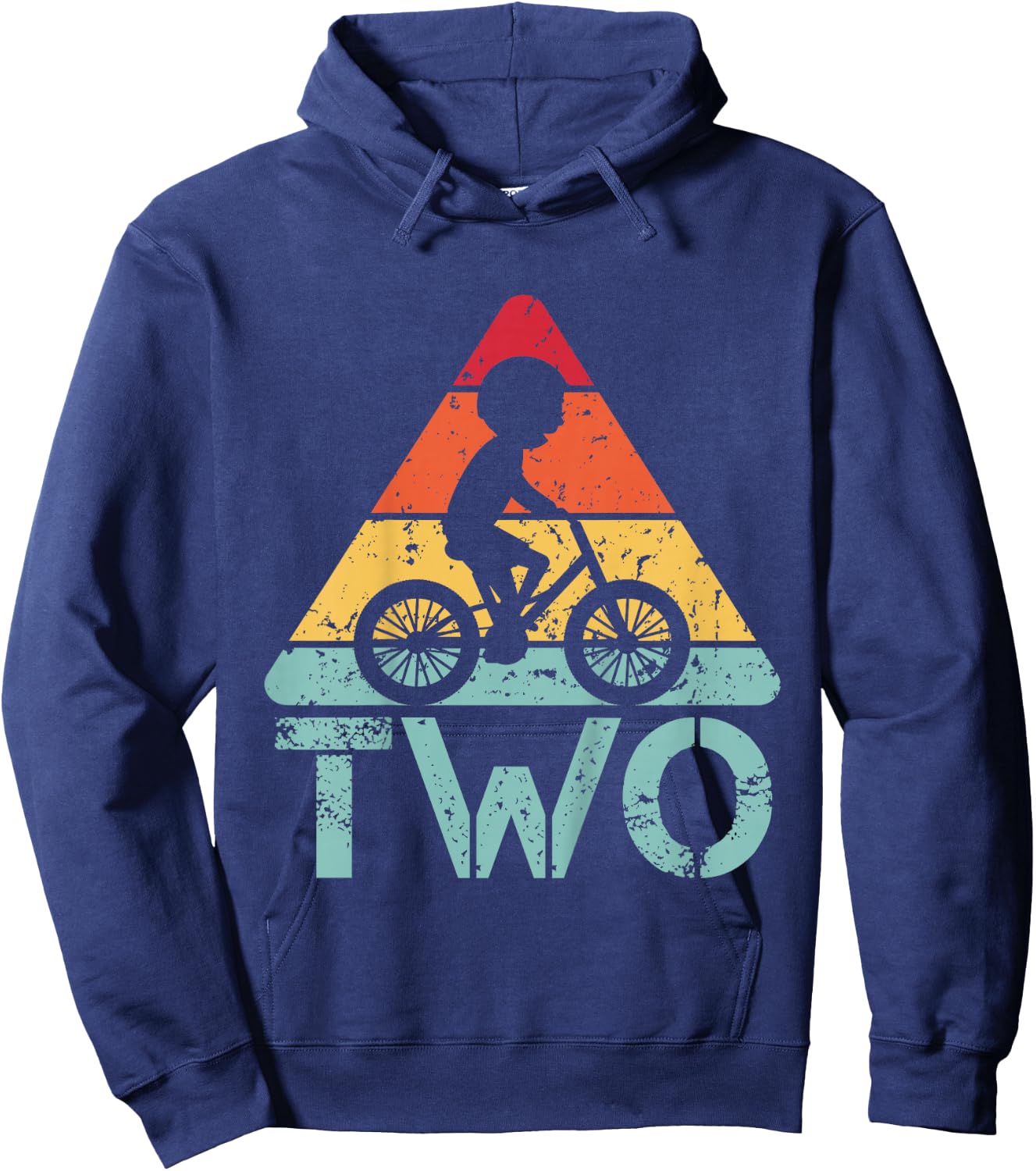Cyclist Two Birthday Cycling 2nd 2 Year Old Bike Birthday Hoodie - Hoodie | Navy