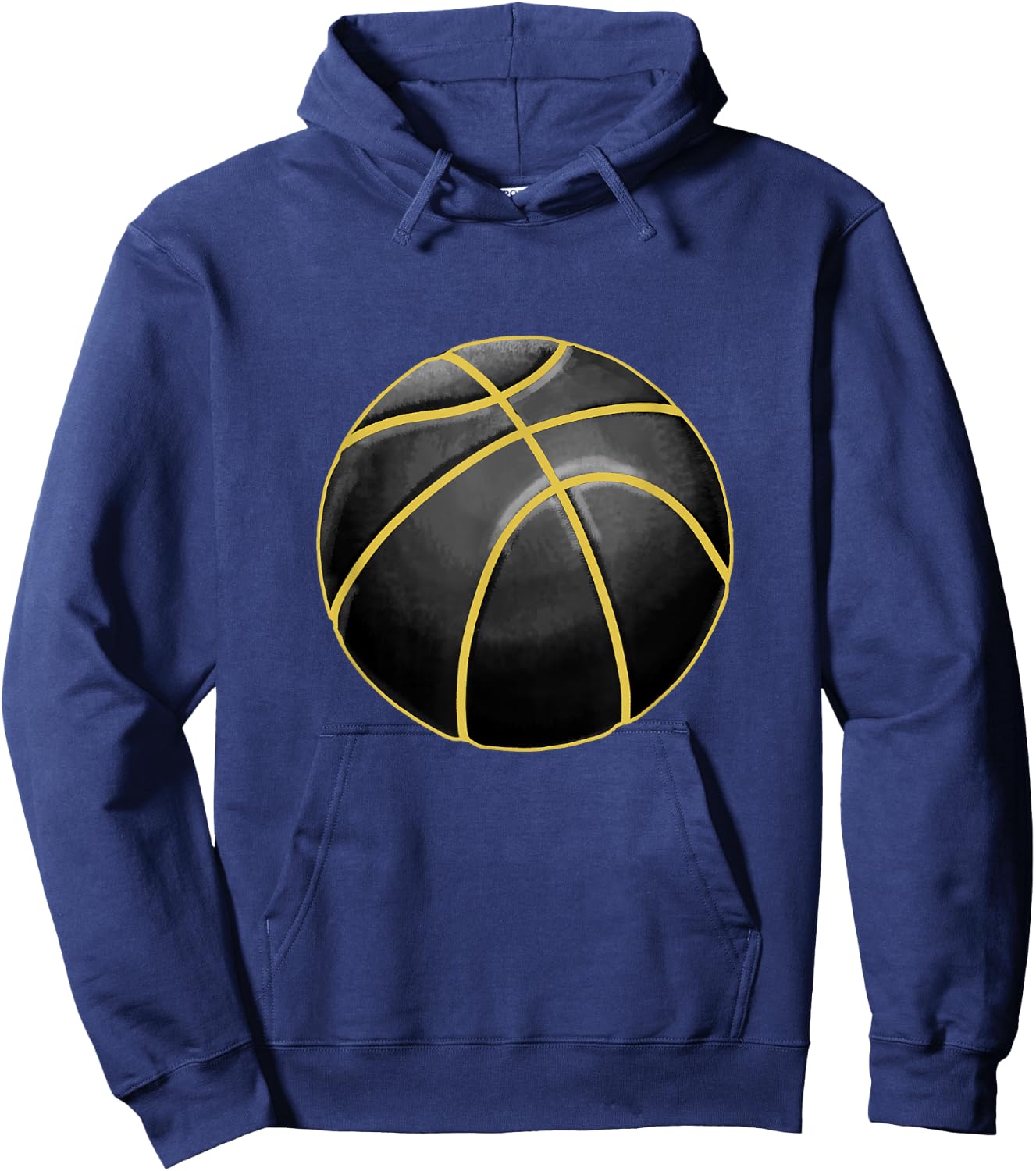 Basketball Illustration Black Gold Ball Design Streetball Hoodie - Hoodie | Navy