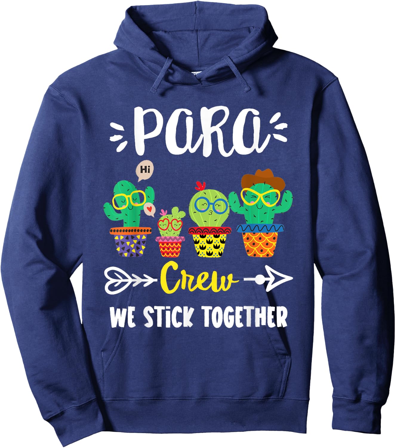 PARA Crew, Funny School Cactus Team PARA Teacher Squad Women Kids Hoodie - Hoodie | Navy