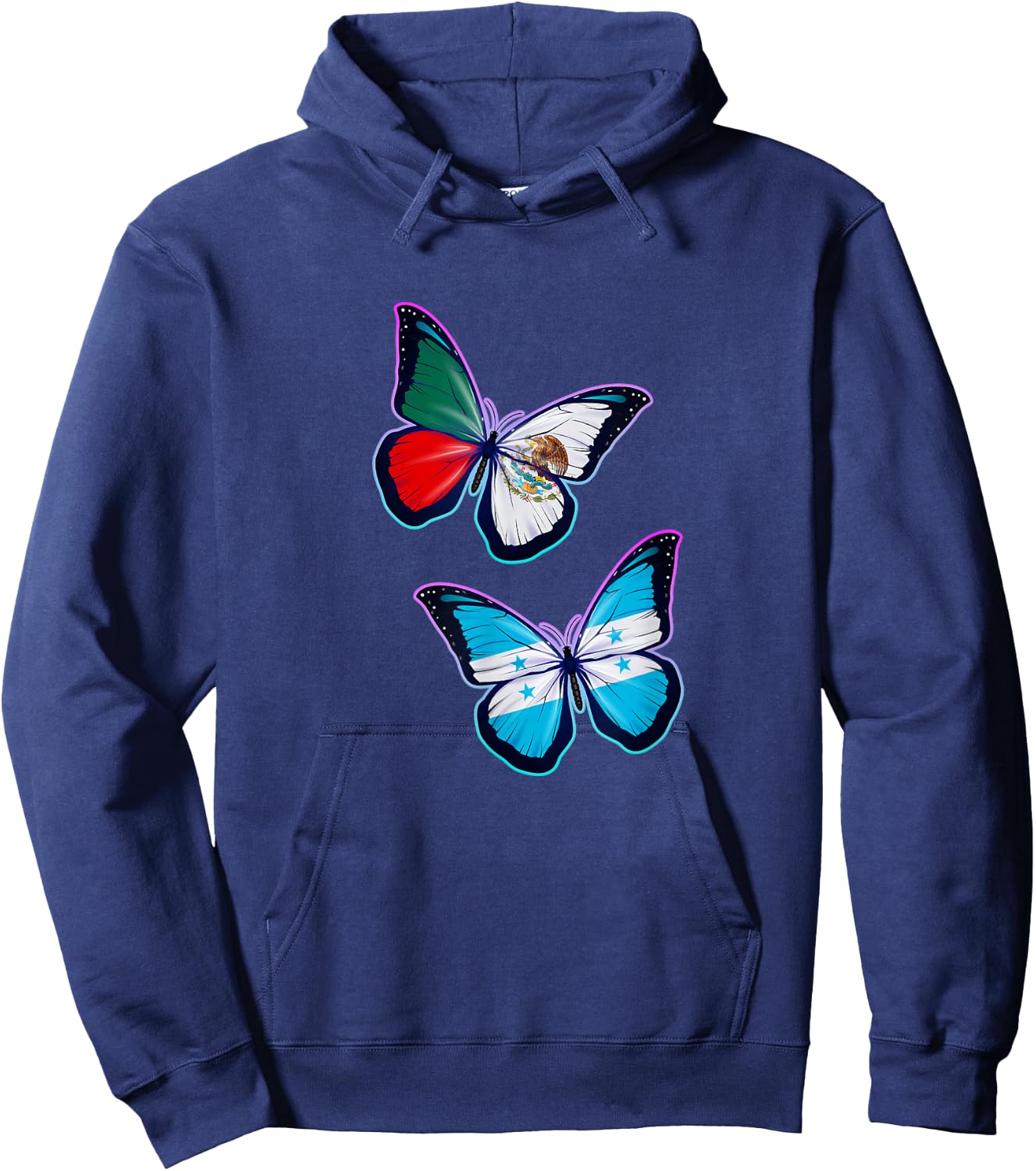 Honduras and Mexico bicultural roots. Butterfly version Hoodie - Hoodie | Navy