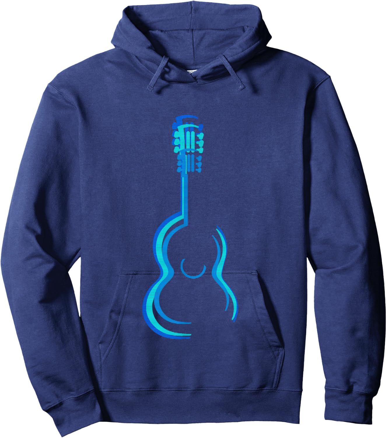 Guitar Graphics Everywhere -Kids Guitar Lovers - Black, Small Hoodie - Hoodie | Navy