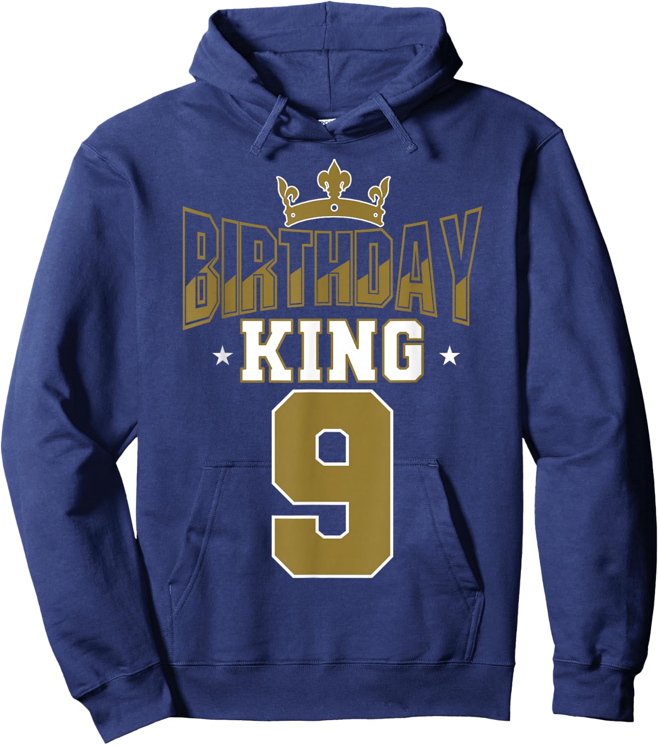 Birthday King 9 Bday Party Celebration 9th Royal Theme Hoodie - Hoodie | Navy