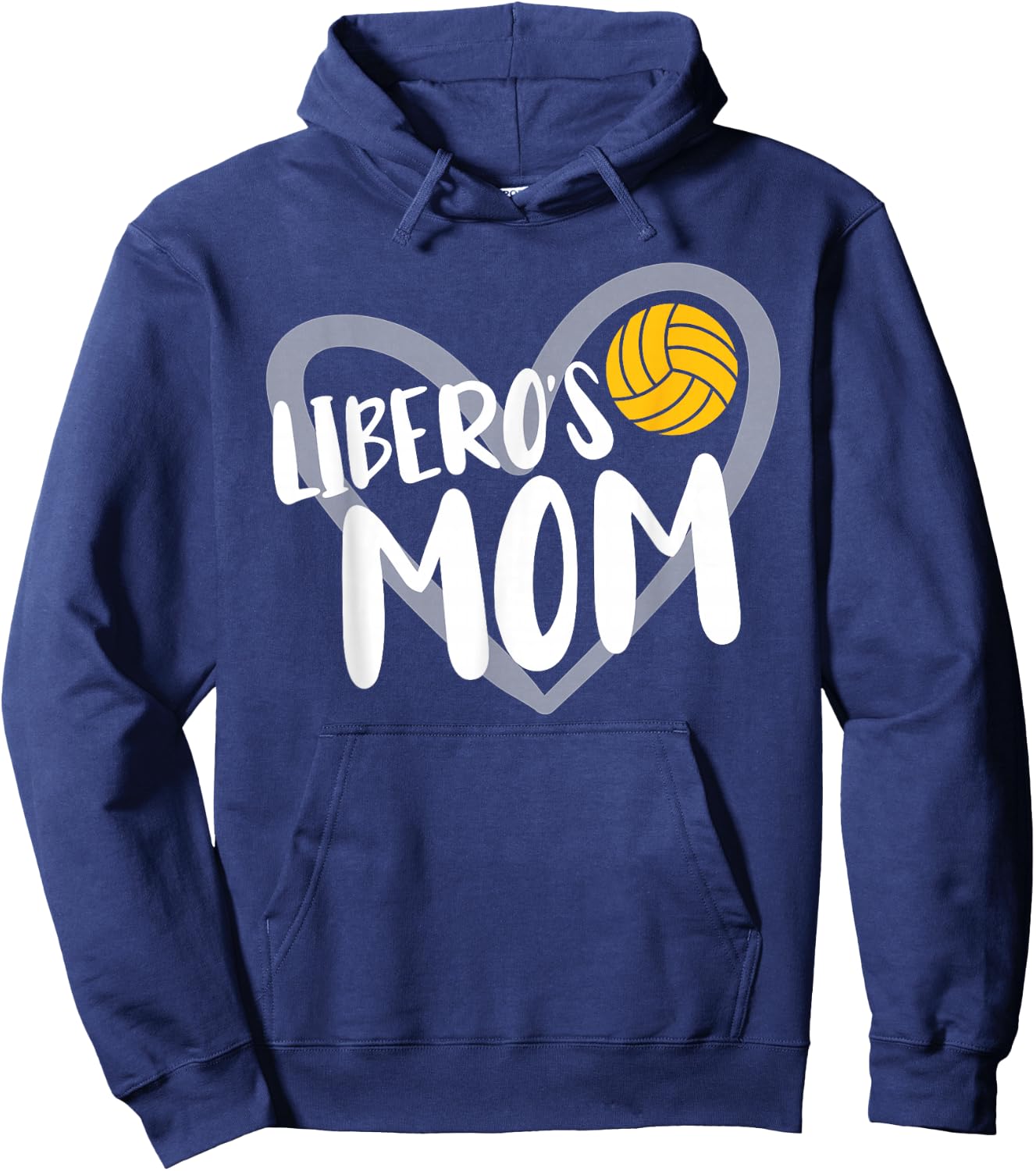 Volleyball Libero's Mom Heart Hoodie - Hoodie | Navy