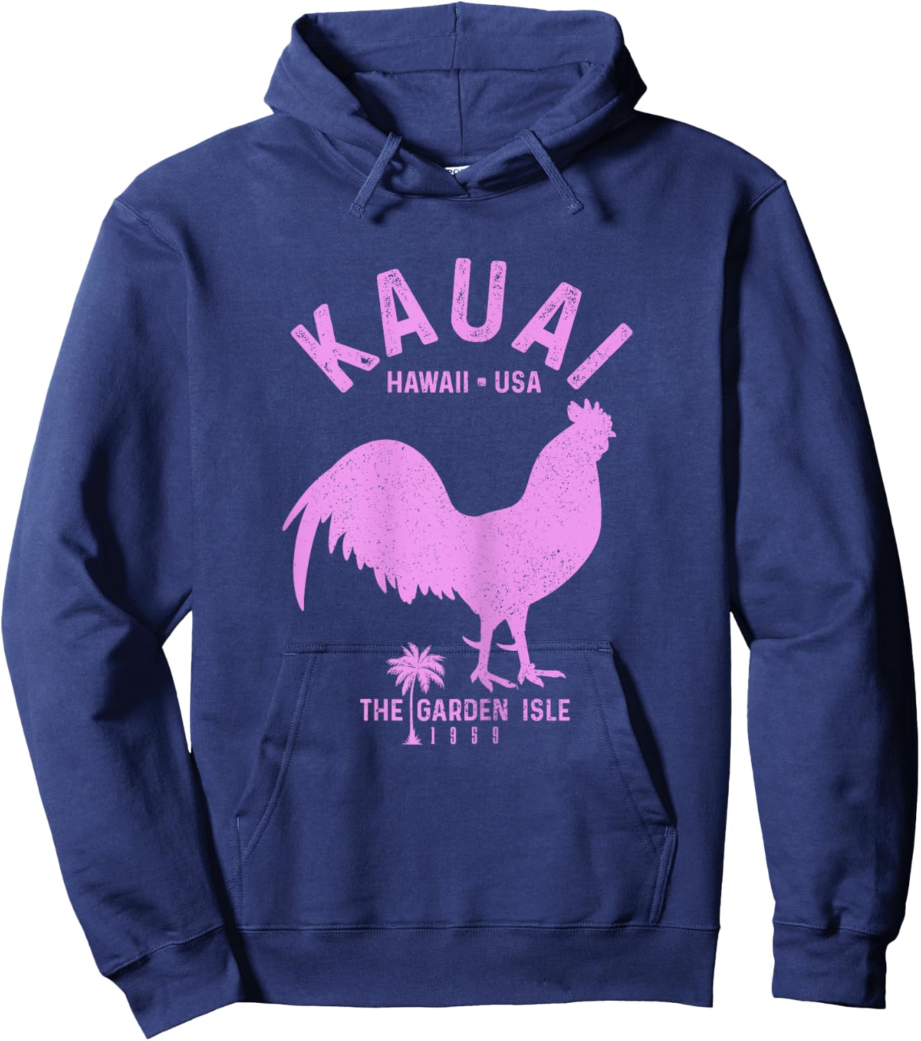 Kauai 1959 The Garden Isle Chicken Hawaii Vintage Hawaiian Hoodie - Hoodie | Navy