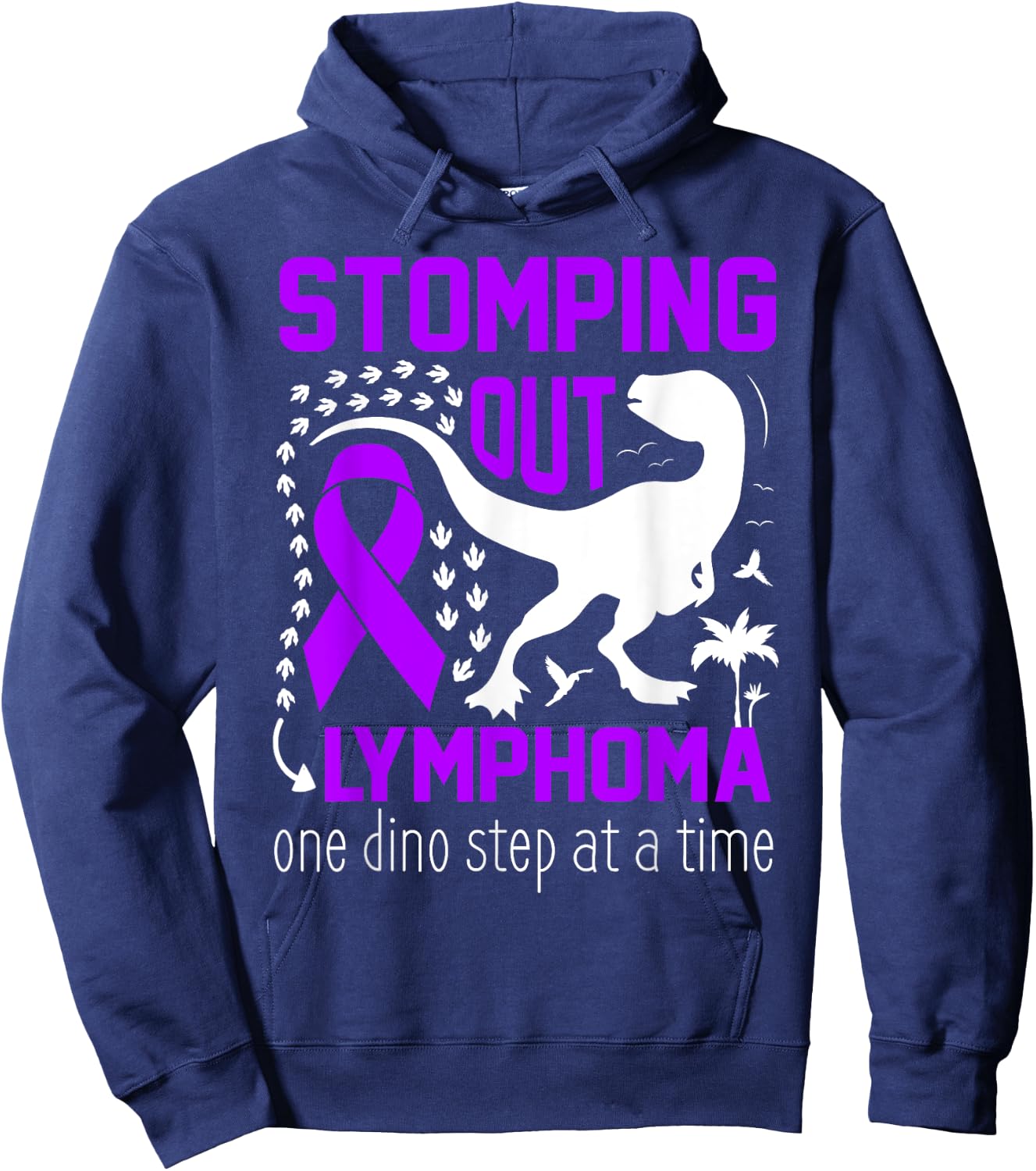 Hodgkins lymphoma Warrior Awareness Purple Ribbon Child Hoodie - Hoodie | Navy