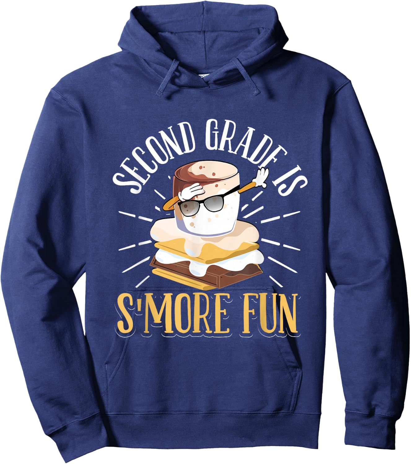 Dabbing Marshmallow Camper Second Grade Is Smore Fun Hoodie - Hoodie | Navy