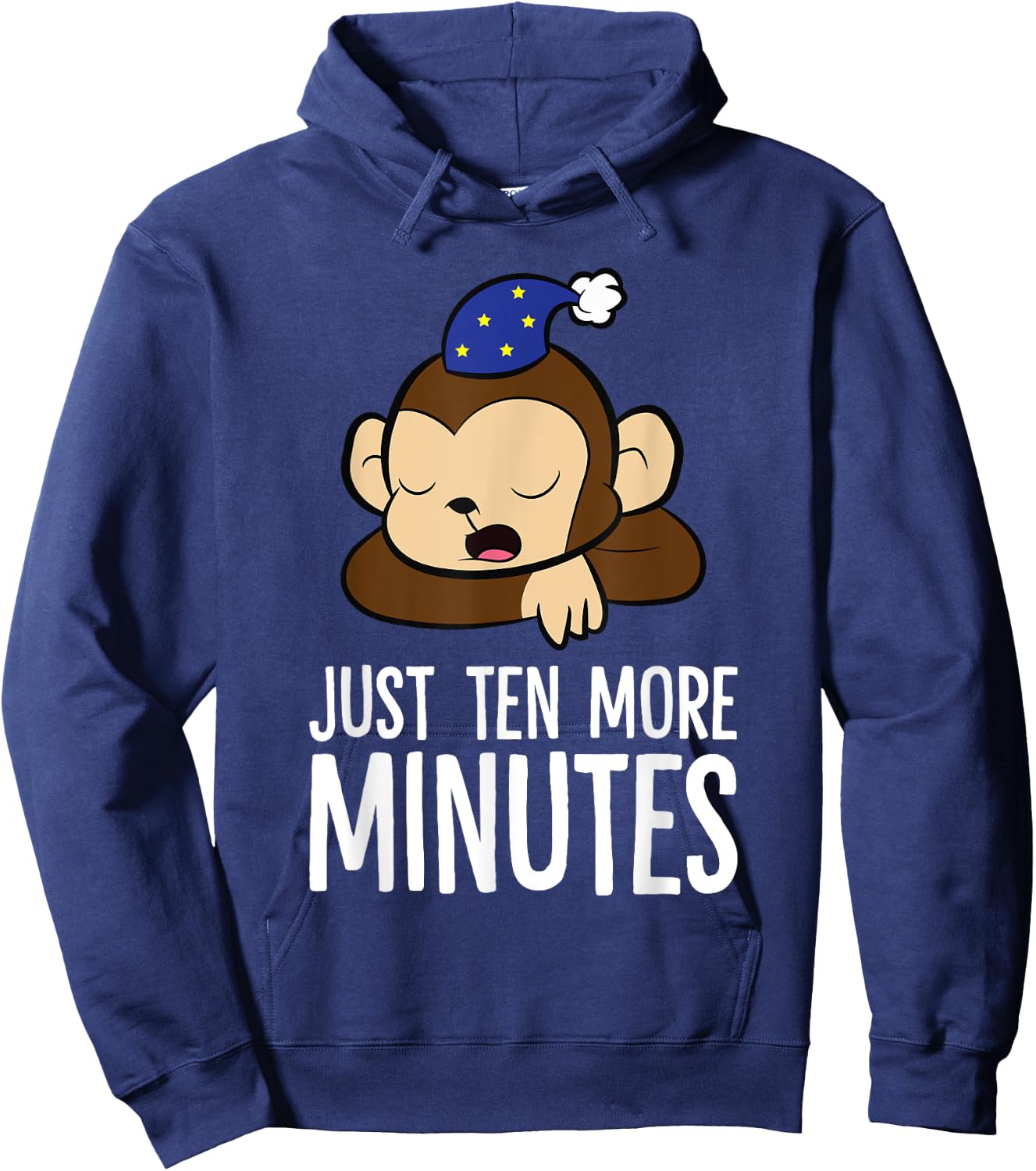 Monkey Sleeping Lazy Tired Just Ten More Minutes Monkey Hoodie - Hoodie | Navy