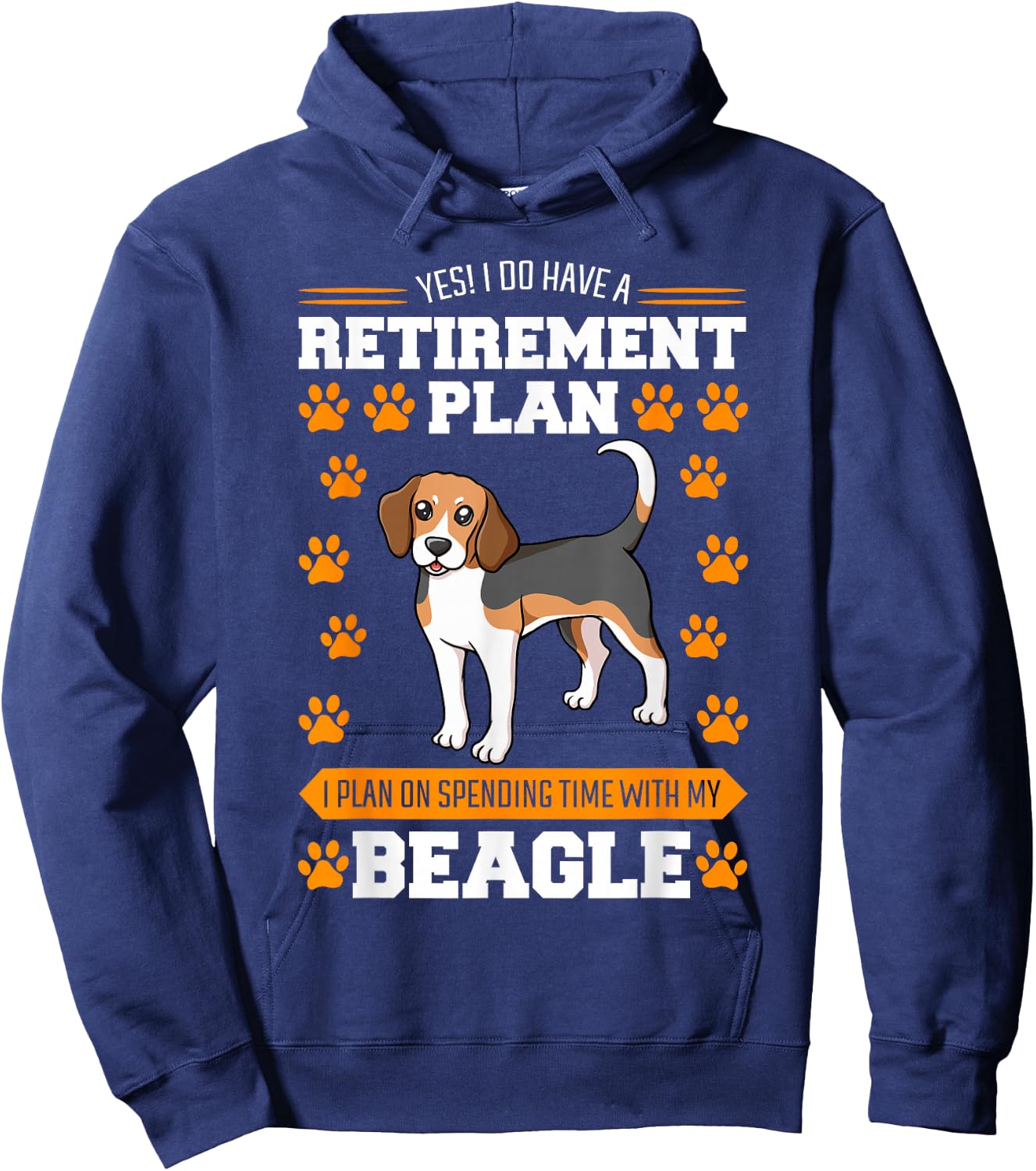 Beagle Retired Breeder Dog Hunting Hare Retirement Plan Hoodie - Hoodie | Navy