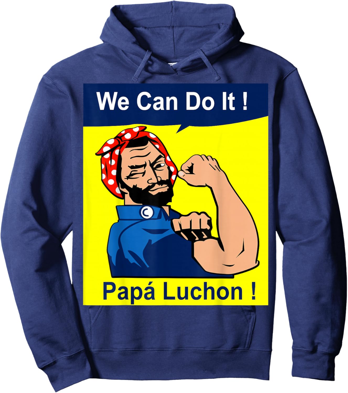 El Papa Mas Chingon | Papa Luchon Mexican Dad Father's Day Hoodie - Hoodie | Navy