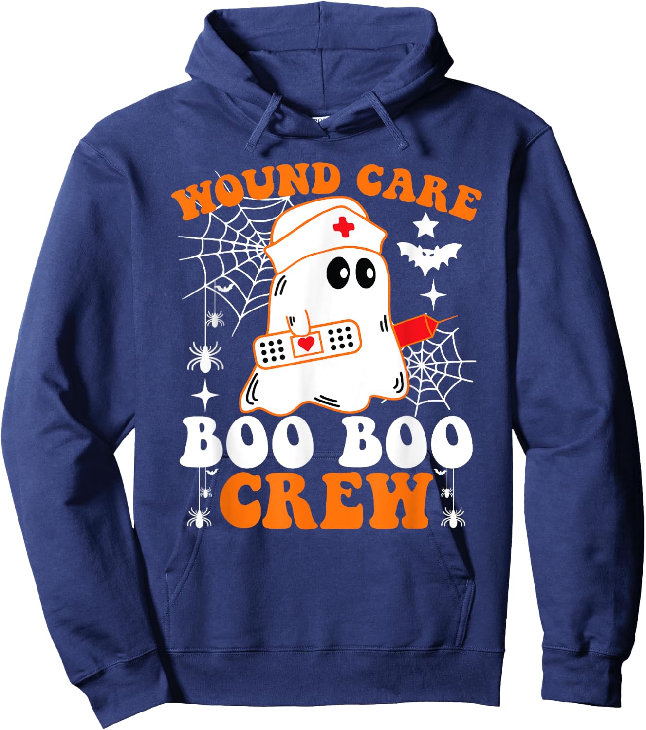 Wound Care Boo Boo Crew Shirt Funny Nurse Ghost Halloween Hoodie - Hoodie | Navy