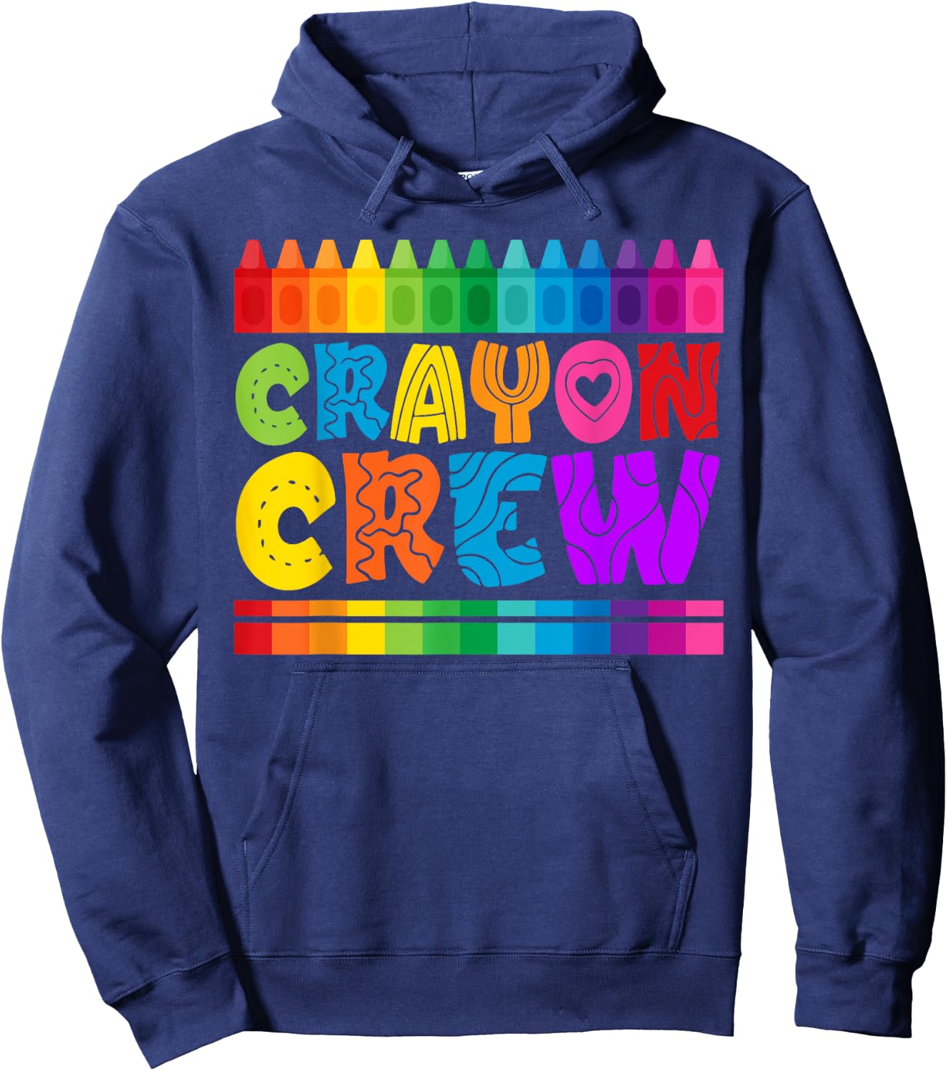 Crayon Crew Coloring Artistic Drawing Color Hoodie - Hoodie | Navy